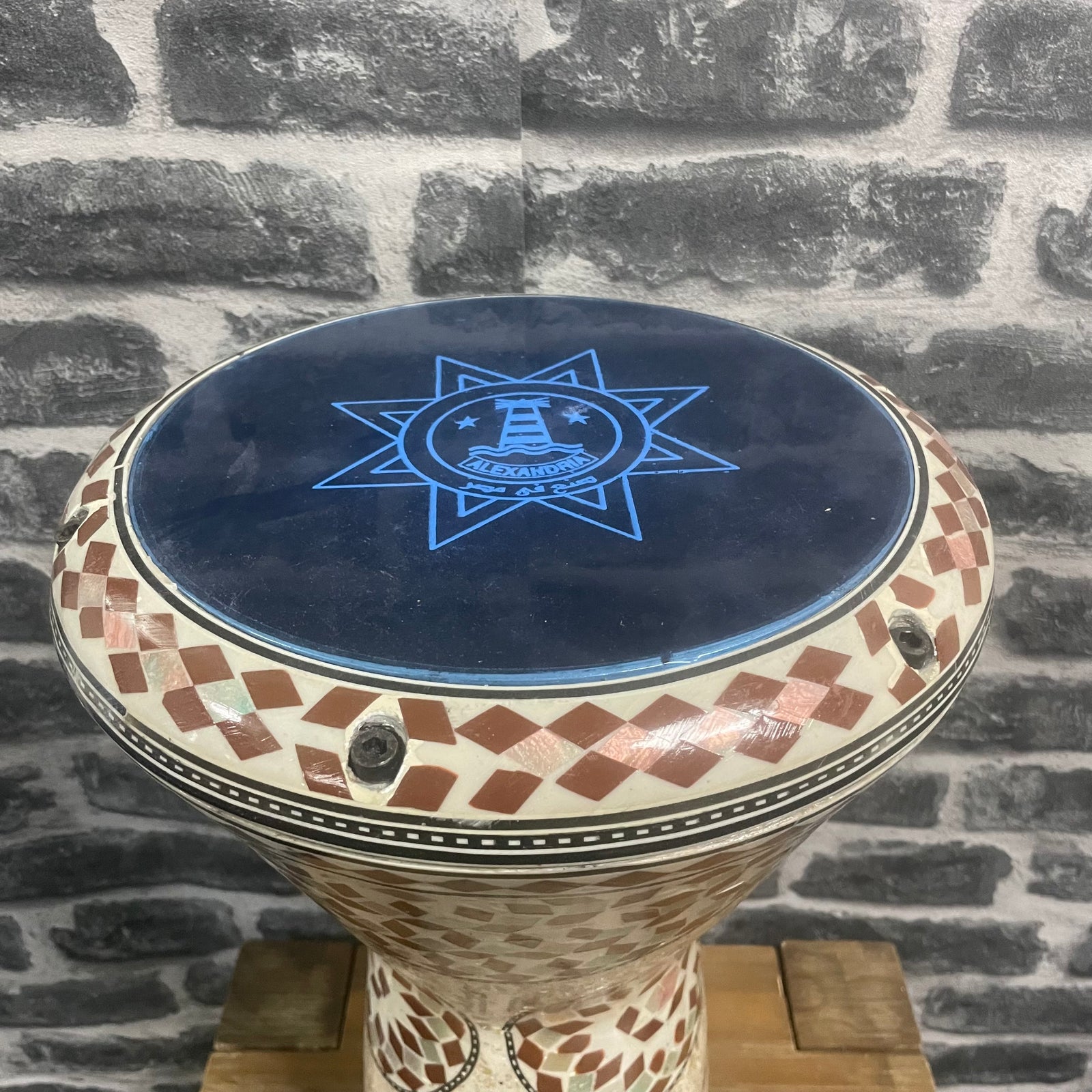 Lebanese Darbuka Ceramic Style Drum 17inch x 9 inch w/ Bag - Made in Egypt