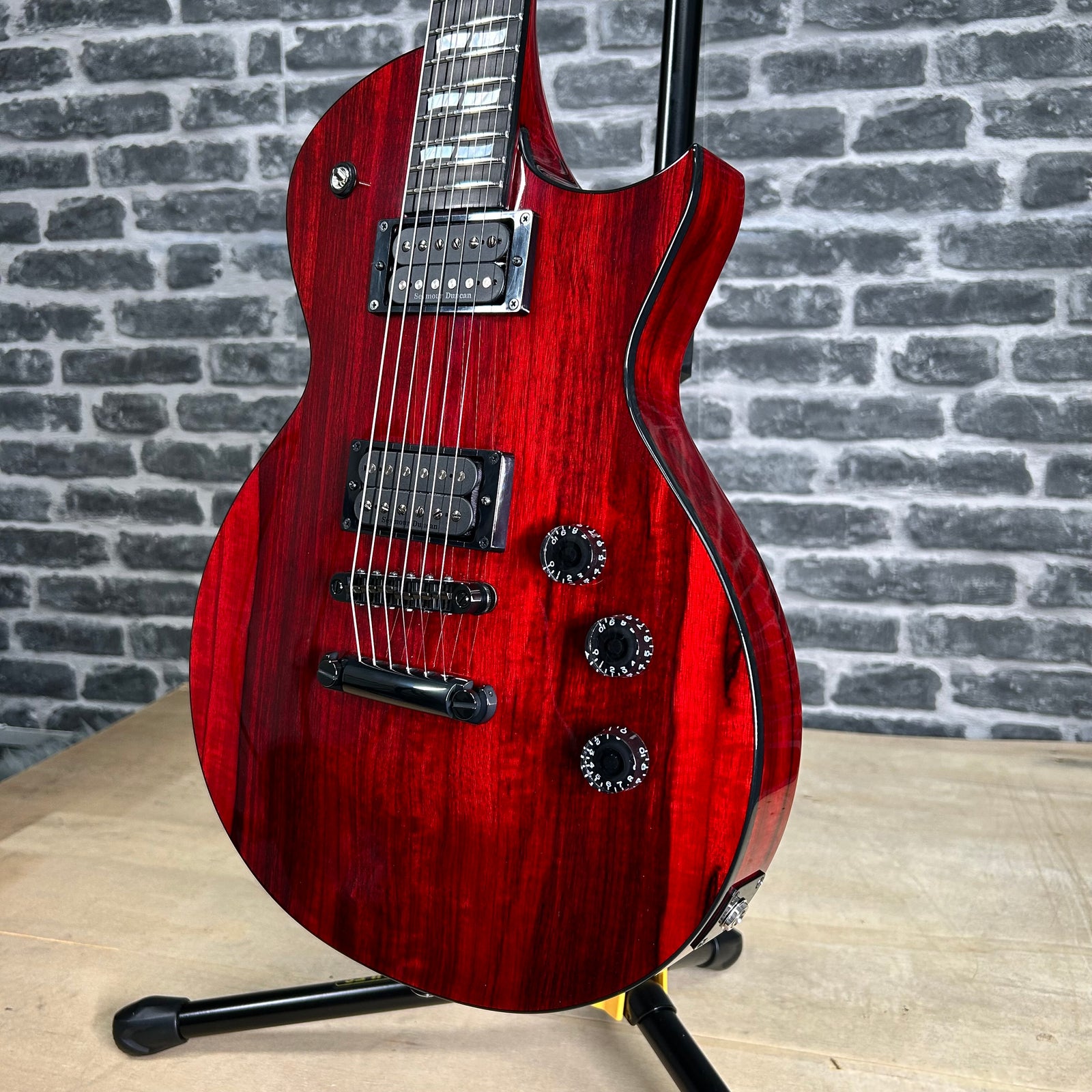 ESP USA Eclipse Limited Edition Black Limba Electric Guitar Black Cherry Gloss