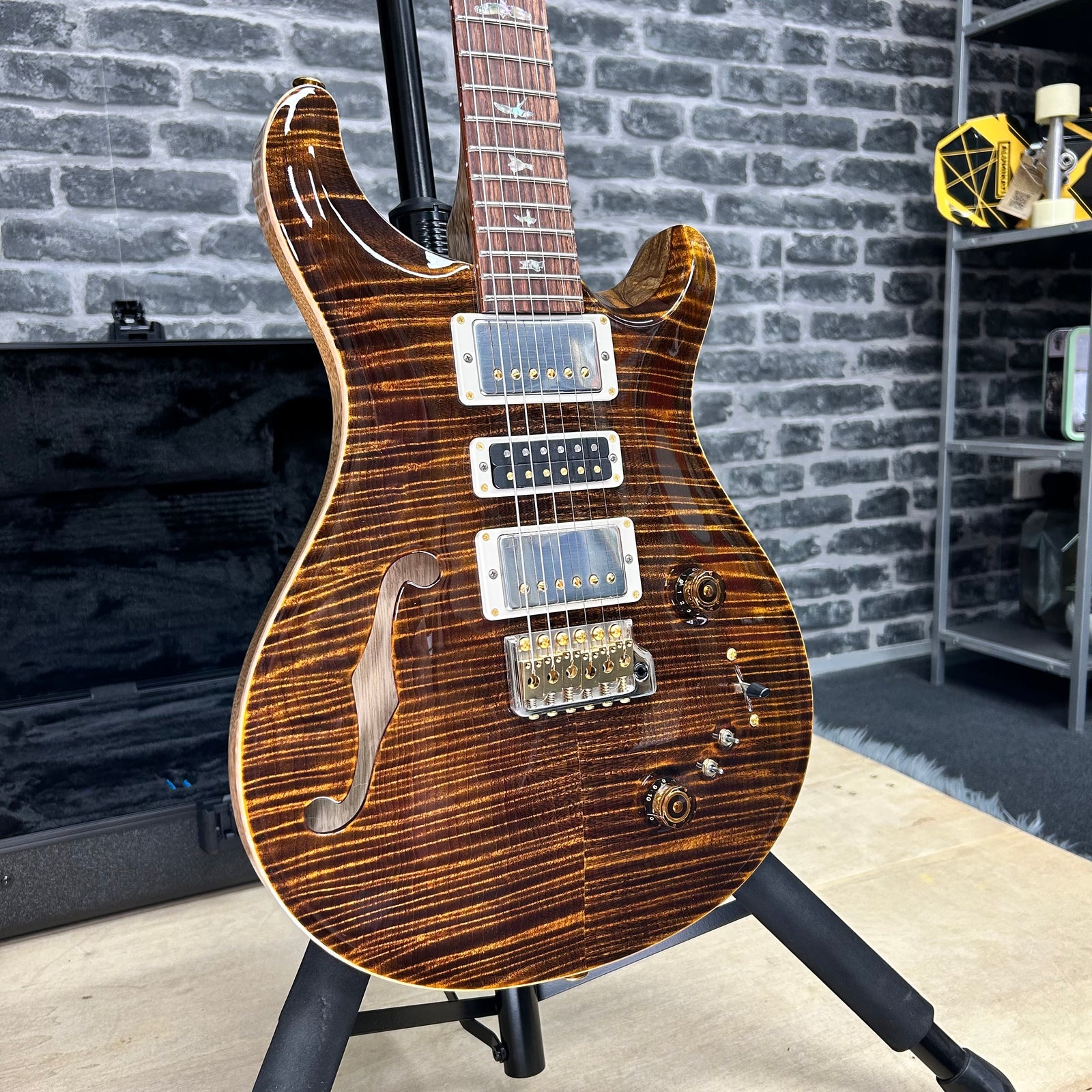 PRS Paul Reed Smith 40th Anniversary Special Semi Hollow Limited Edition Electric Guitar Yellow Tiger