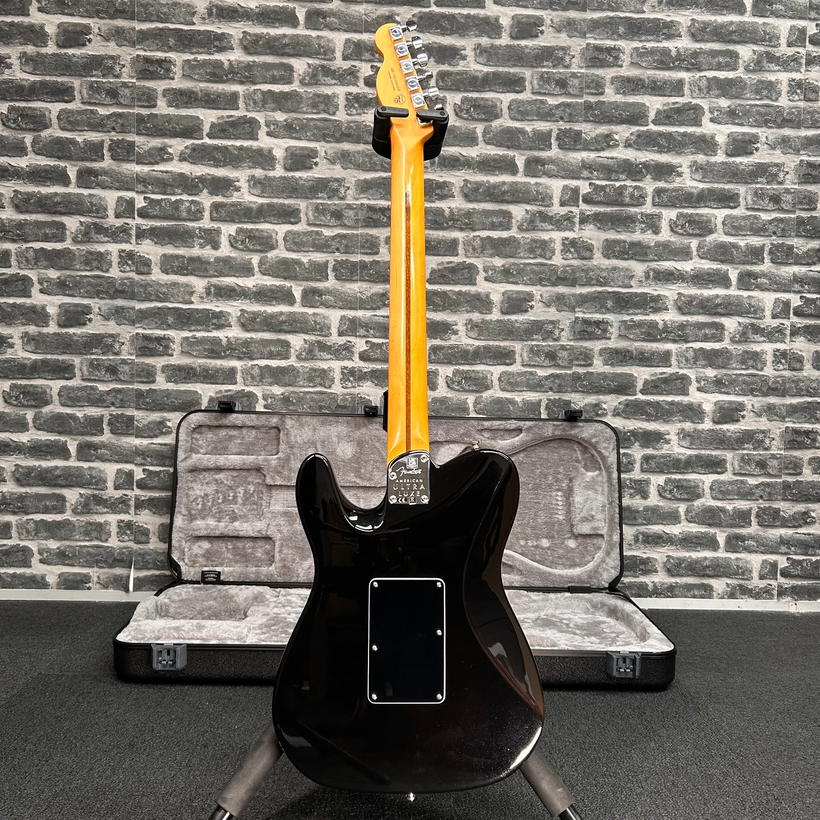 Fender American Ultra Luxe Telecaster Electric Guitar Floyd Rose HH Maple Fingerboard Mystic Black - 0118092710 - PREOWNED