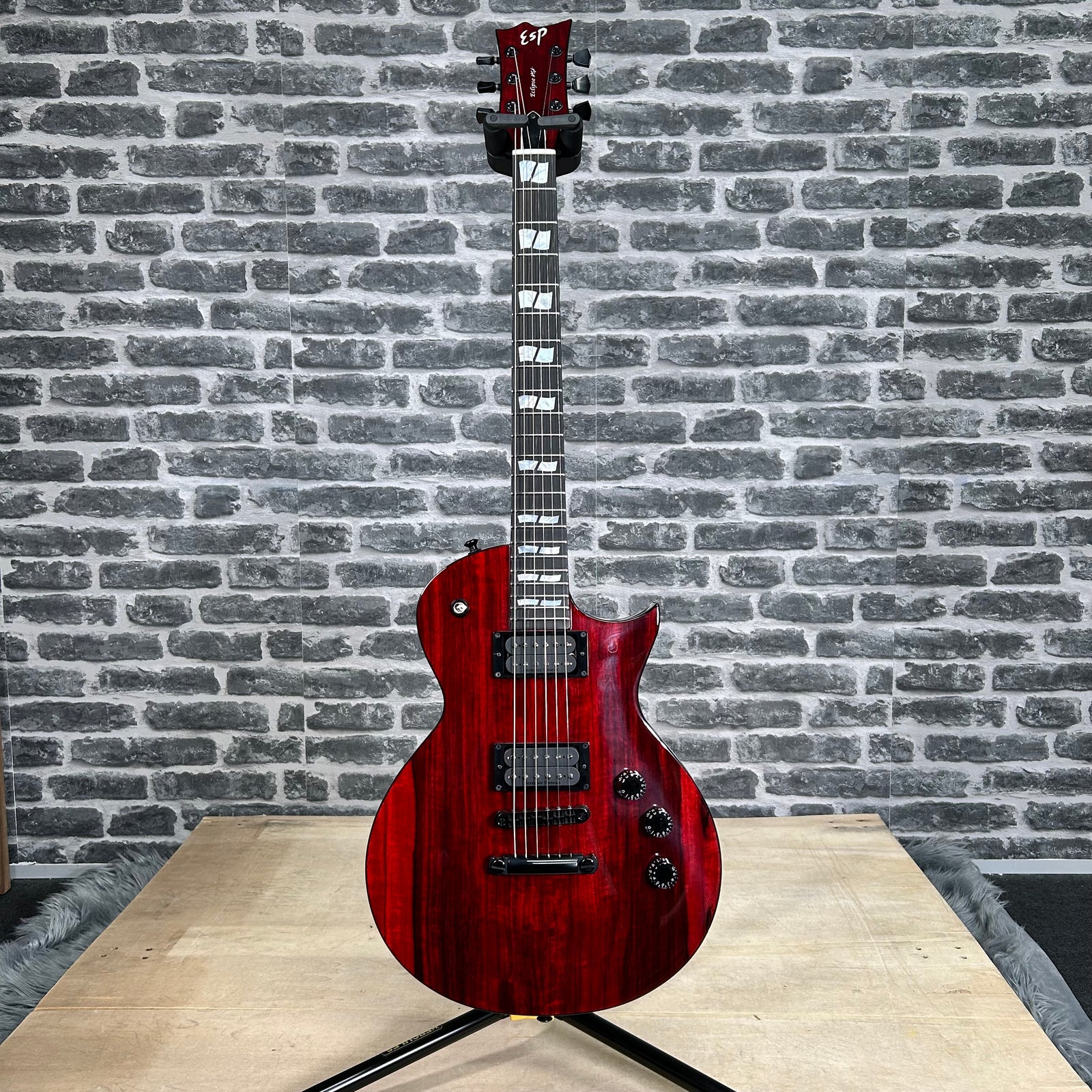 ESP USA Eclipse Limited Edition Black Limba Electric Guitar Black Cherry Gloss