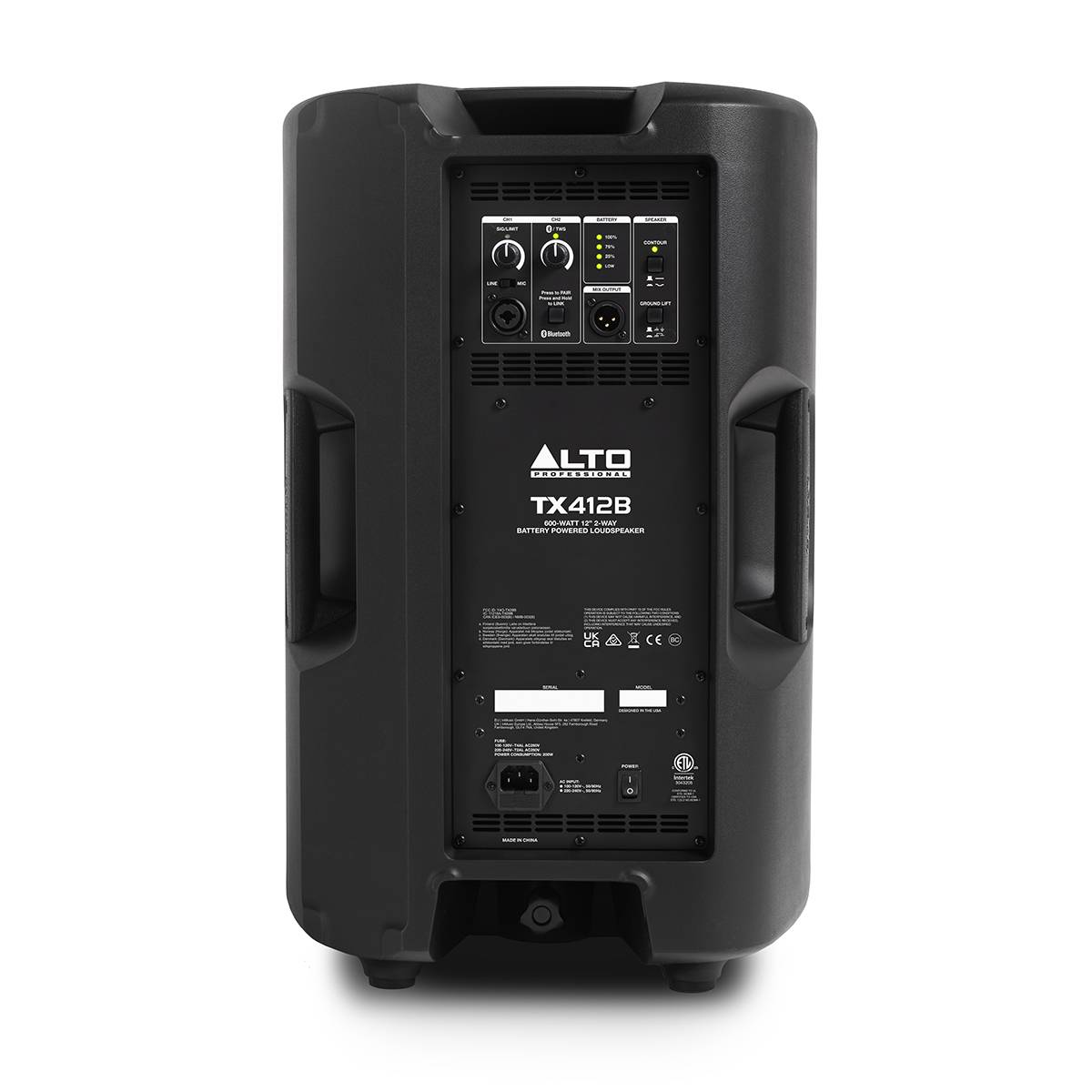 Alto Professional TX412B Battery-Powered Speaker 600w 12inch Active PA w/ Bluetooth