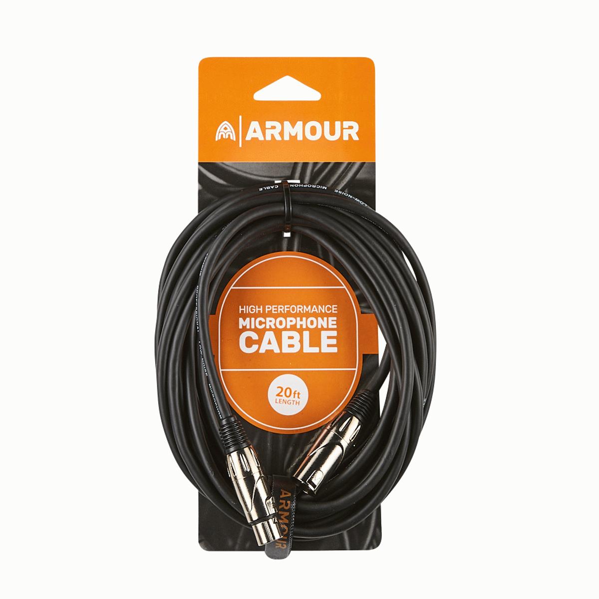 Armour CCP20U XLR Mic Cable 20ft Black w/ Upgraded Connectors