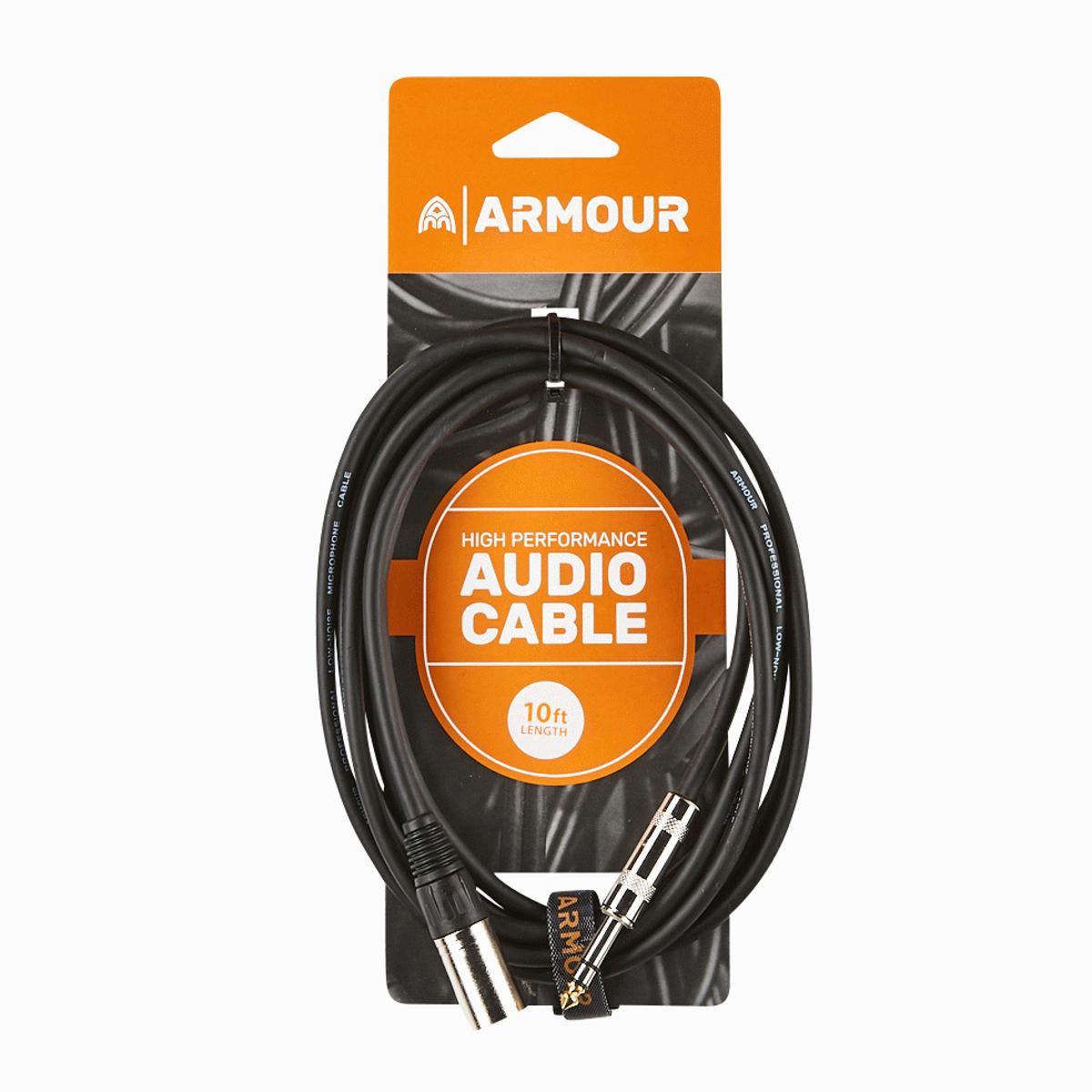 Armour CJPM10HP High Performance Mic Cable 10ft XLR Male to Stereo TRS Jack