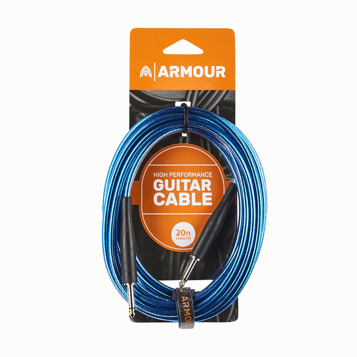 Armour GC20B 20ft Guitar Lead Transparent Blue