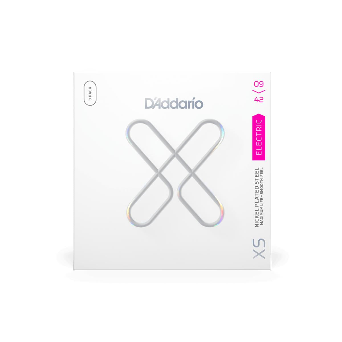D'Addario XSE0942 Electric Guitar Strings Coated XS 09-42 Super Light - 3 Pack
