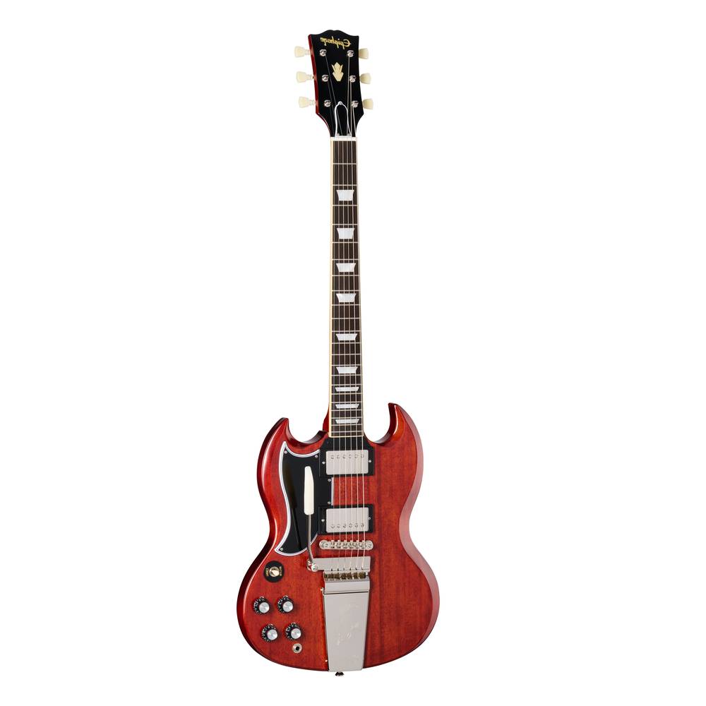 Epiphone 1964 SG Standard Reissue Electric Guitar Left Handed Cherry Red w/ Maestro Vibrola & Hardcase - ECSGR4CHNH1L