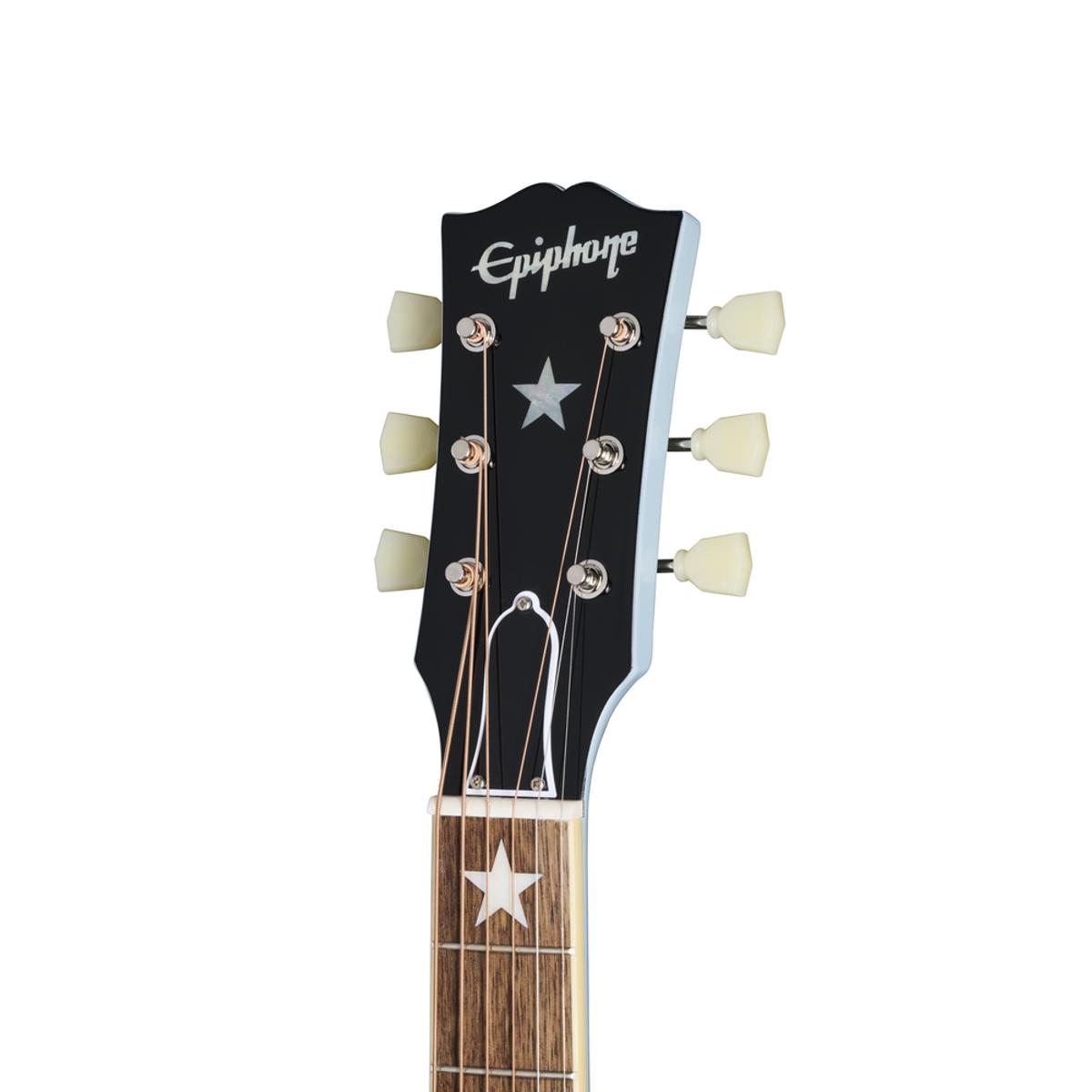 Epiphone J-180 LS Acoustic Guitar Frost Blue w/ Hardcase - ECJ180LSFRBNH1