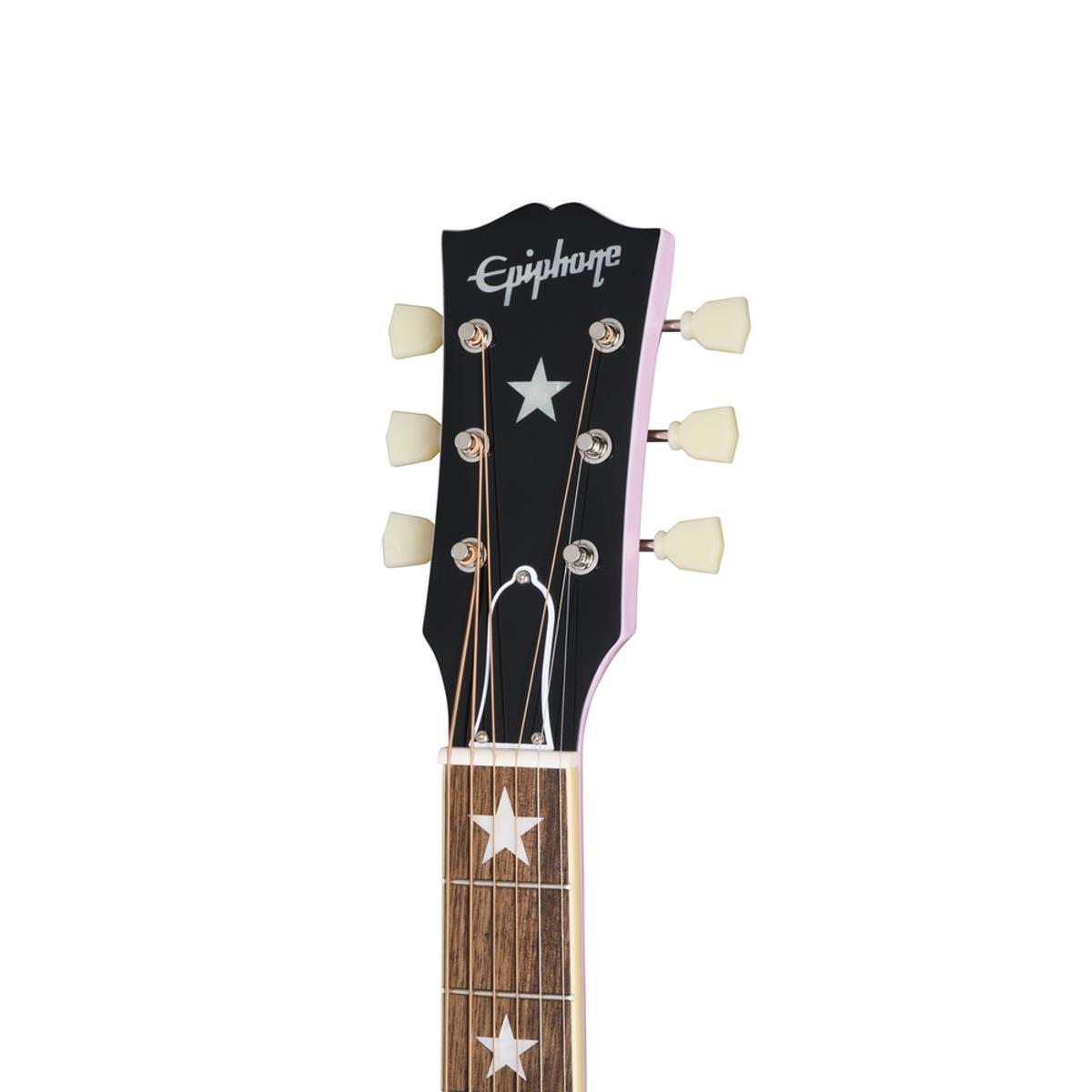 Epiphone J-180 LS Acoustic Guitar Pink w/ Hardcase - ECJ180LSPNKNH1