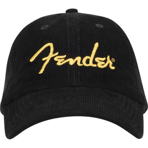 One size fits most 100% cotton ribbed corduroy baseball hat Snap back closure Spaghetti Logo: embroidered 3D gold metallic thread Hand Wash Do not tumble dry, do not bleach, do not iron Do not dry clean