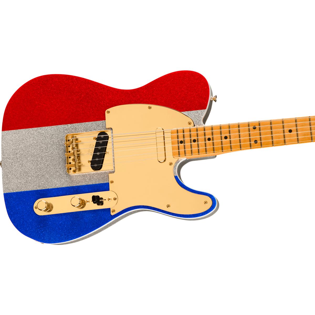 Fender Limited Edition Buck Owens Telecaster Electric Guitar MN Silver & Blue Sparkle - MIM 0140452371