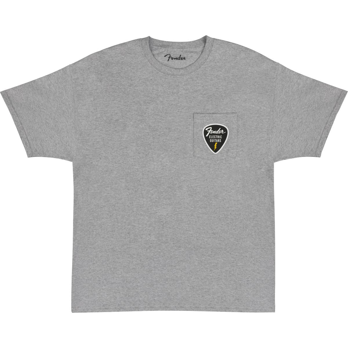S-XXL Single pocket T-shirt Small pick patch: screen-printed heat transfer Black 100% cotton: Gray Heather 90% cotton 10% polyester Machine wash cold Tumble dry low Do not iron Do not bleach
