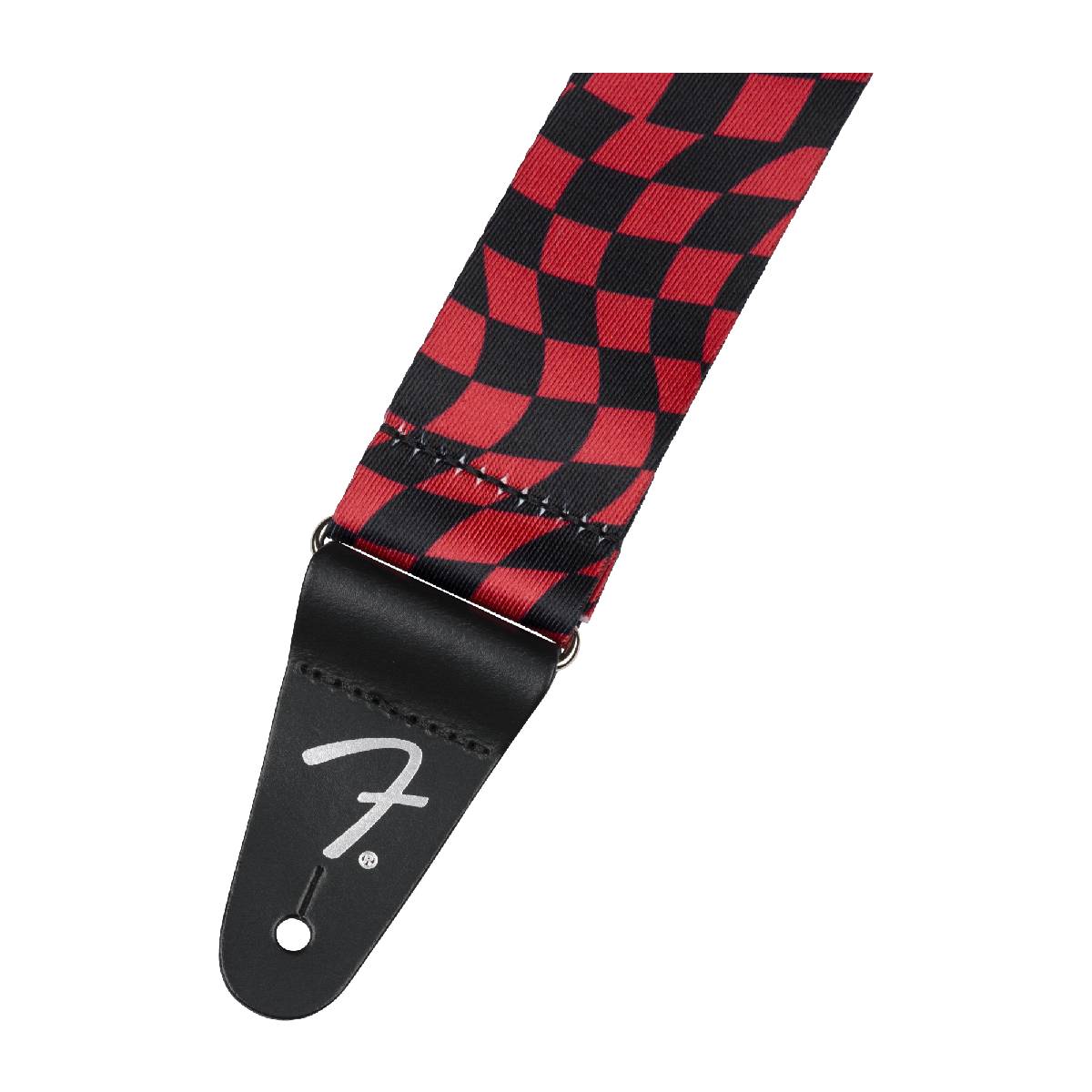 Fender Guitar Strap Wavy Checkerboard Polyester Red - 0990637209