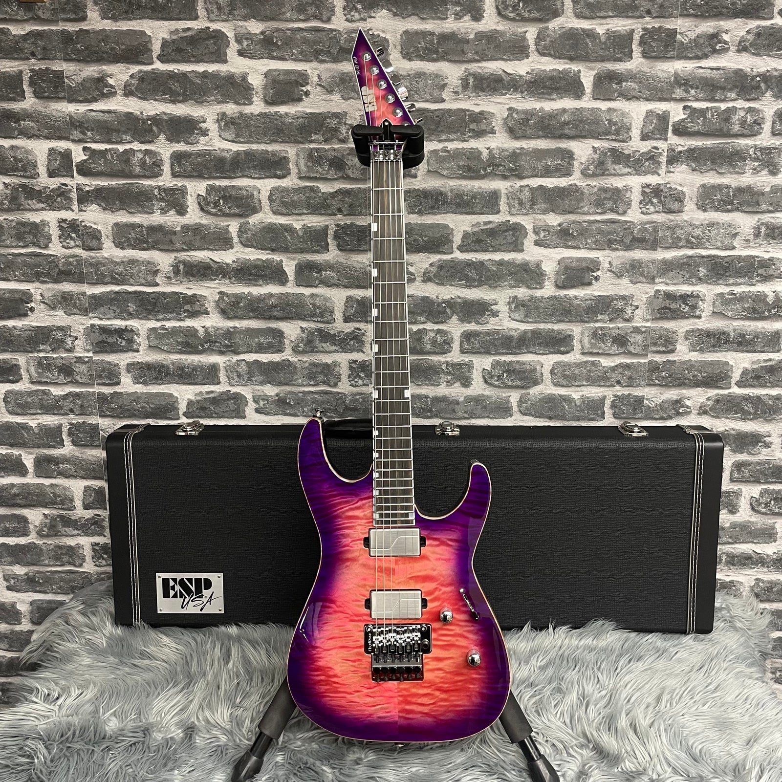 ESP USA M-II Electric Guitar Quilted Maple Cranberry Sunburst