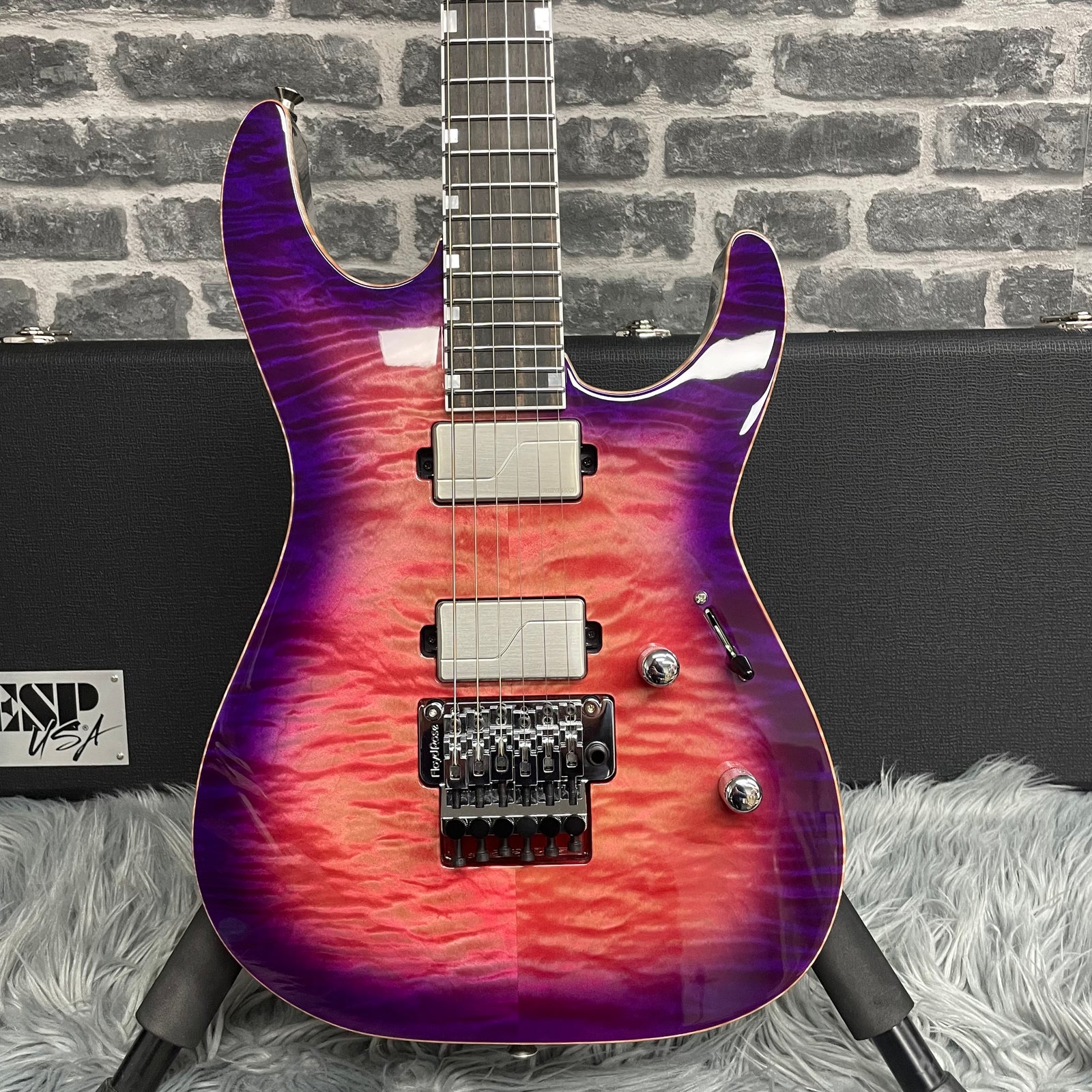 ESP USA M-II Electric Guitar Quilted Maple Cranberry Sunburst