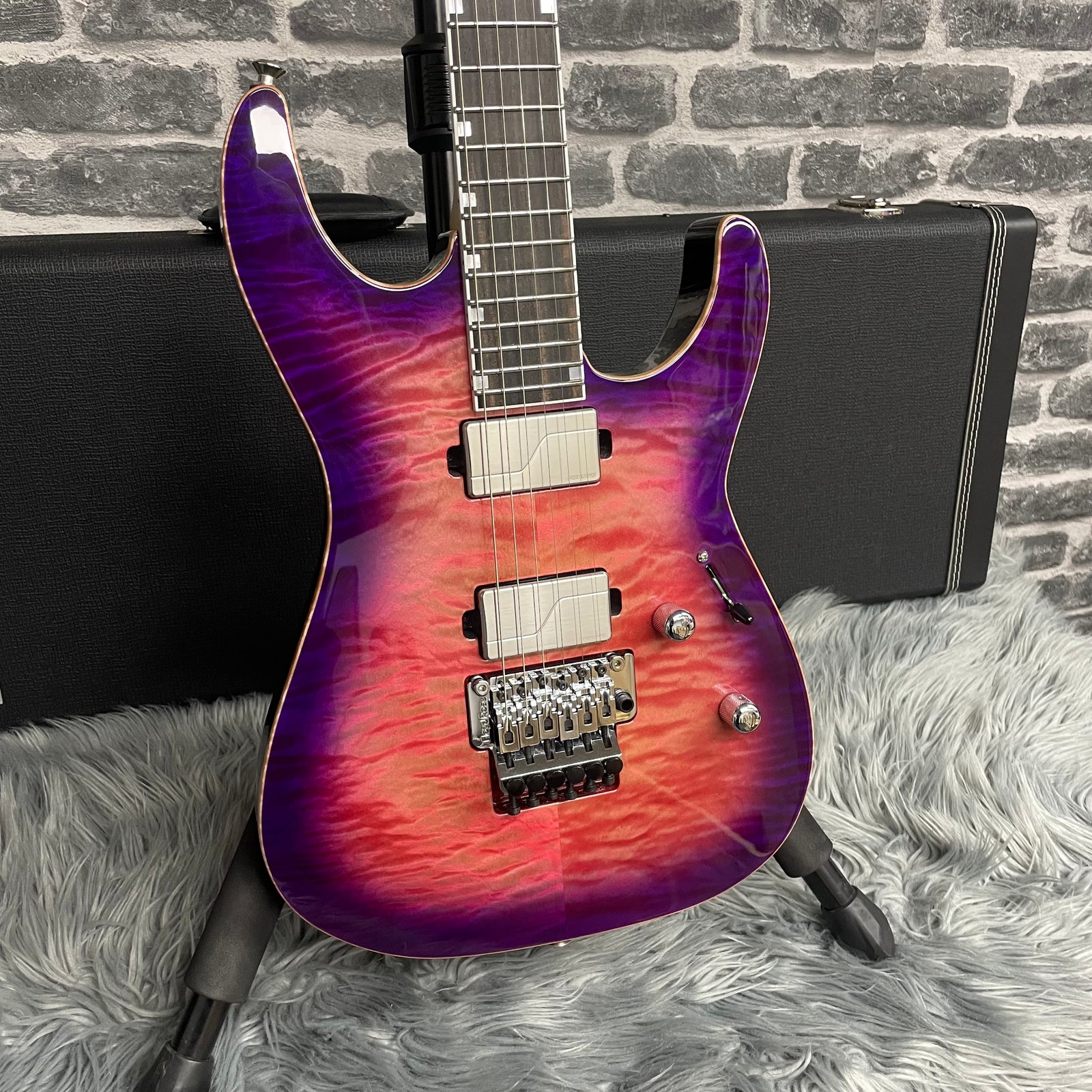 ESP USA M-II Electric Guitar Quilted Maple Cranberry Sunburst