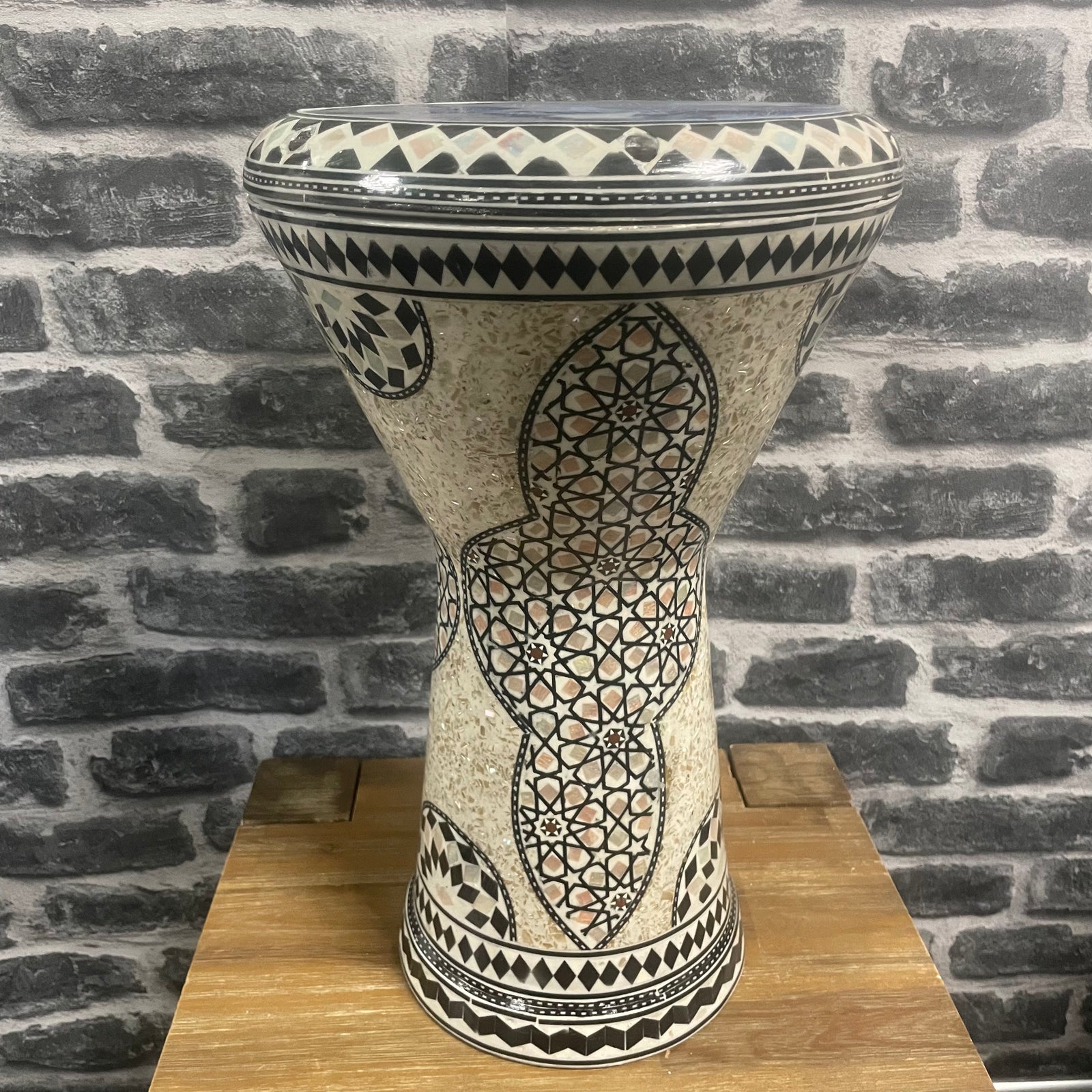 Lebanese Darbuka Ceramic Style Drum 17inch x 9 inch w/ Bag - Made in Egypt