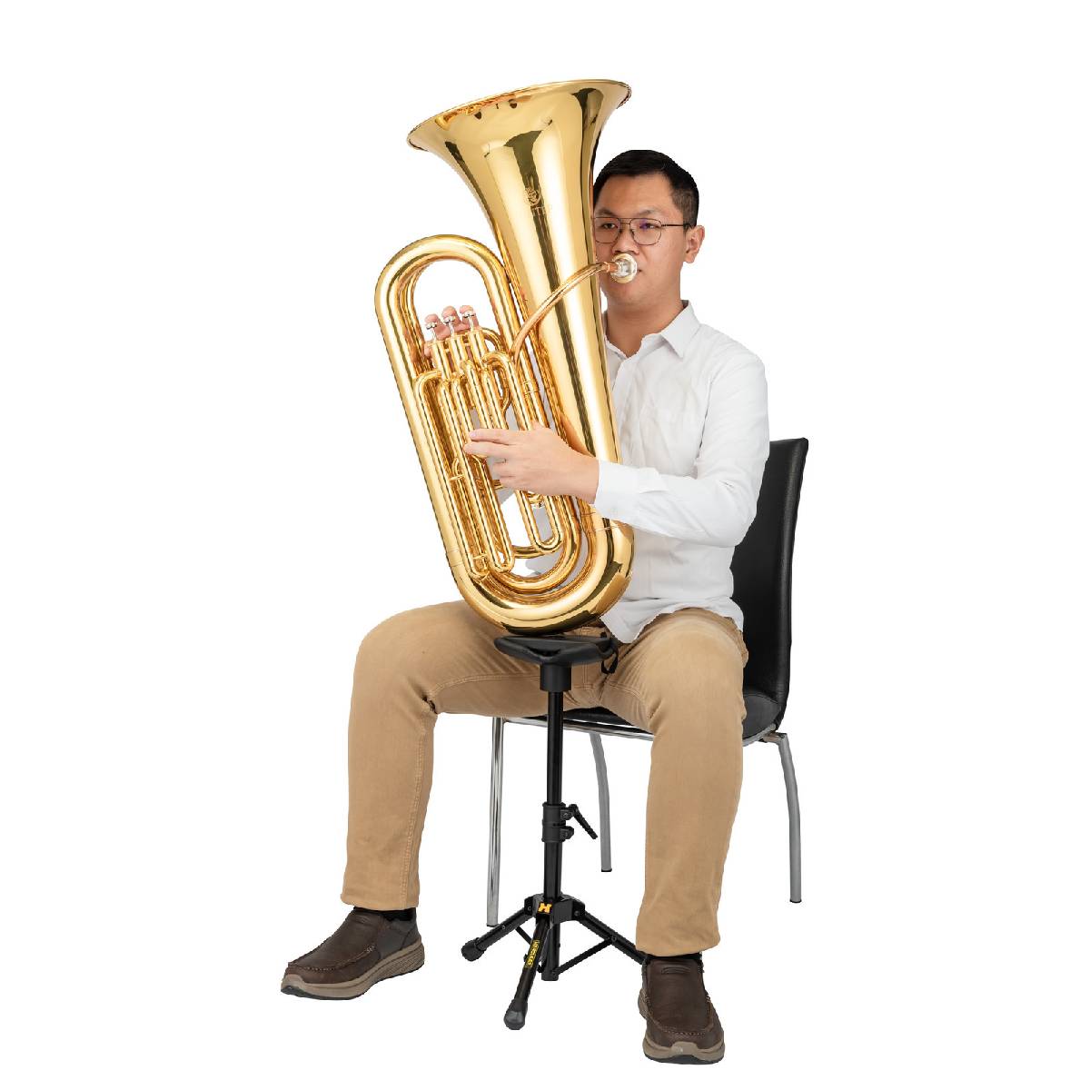Hercules DS753BB 2-Way Low Brass Stand w/ Carry Bag