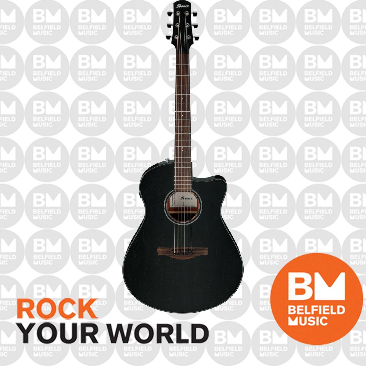 Ibanez AAM340CE Acoustic Guitar Rustic Black High Gloss