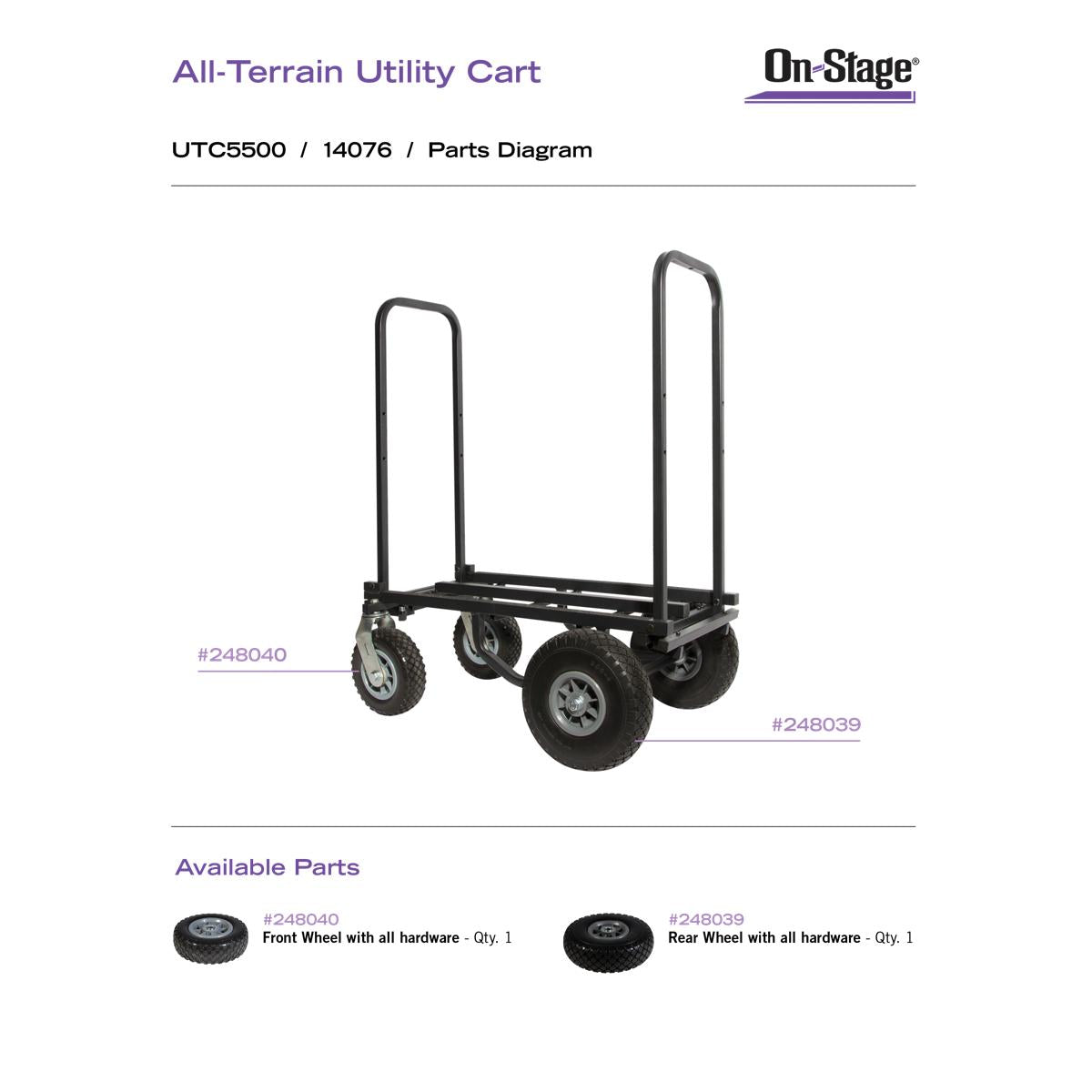 On Stage All-Terrain Adjustable Expandable Utility Cart