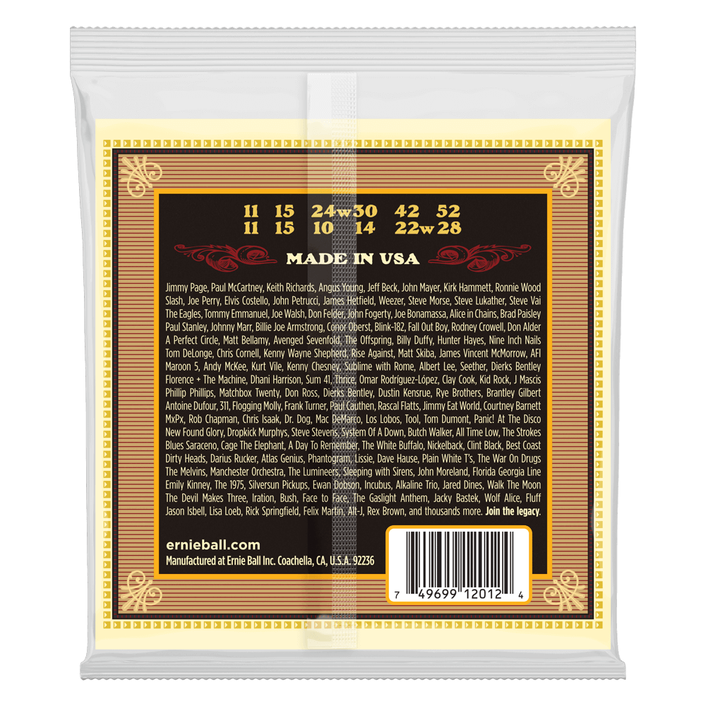 Ernie Ball 2012 Earthwood Acoustic Guitar Strings 12-String 80/20 Bronze Medium 11-52 & 11-25