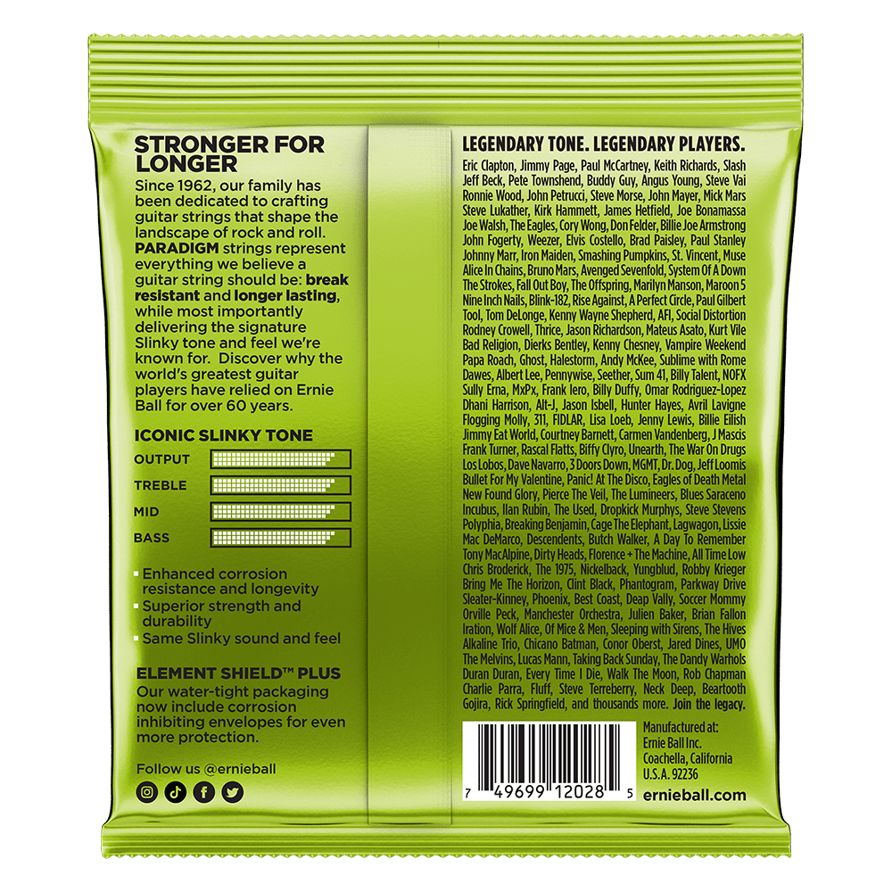 Ernie Ball 2028 Paradigm Electric Guitar Strings 7-String Regular Slinky 10-56