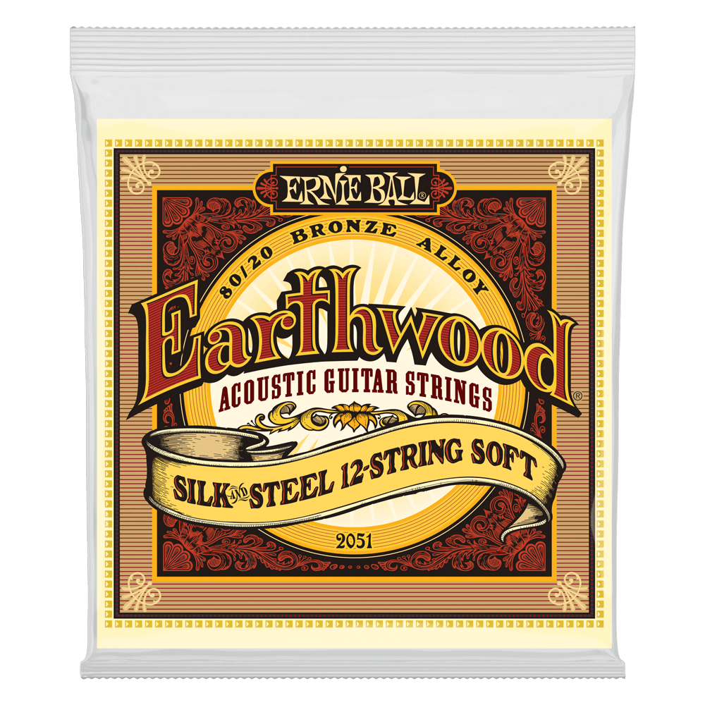 Ernie Ball 2051 Earthwood Acoustic Guitar Strings 12-String 80/20 Bronze Silk & Steel Soft 9-45 & 9-26