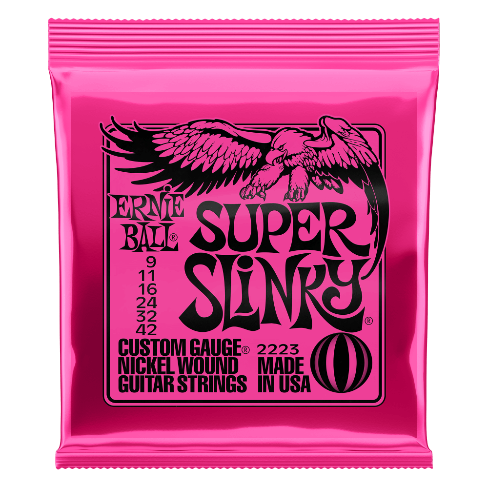 Ernie Ball 2223 Electric Guitar Strings Slinky Nickel Wound Super 9-42