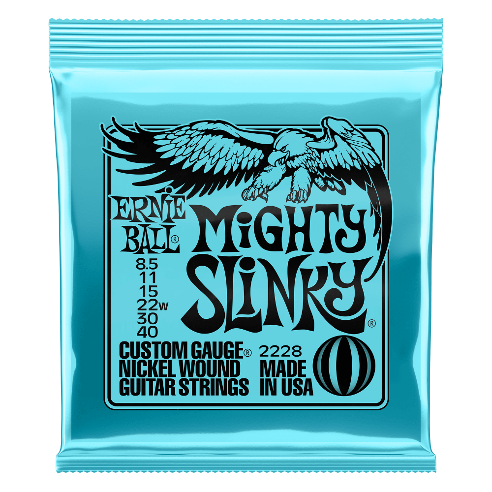 Ernie Ball 2228 Electric Guitar Strings Slinky Nickel Wound Mighty 8.5/40