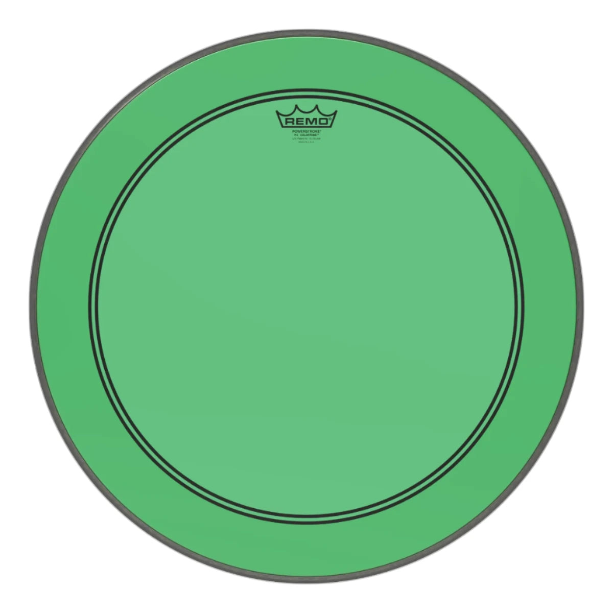 Remo P3-1320-CT-GN Powerstroke 3 Colortone GREEN Bass Drum Head Skin 20 Inch PS3 20" w/ Falam Patch