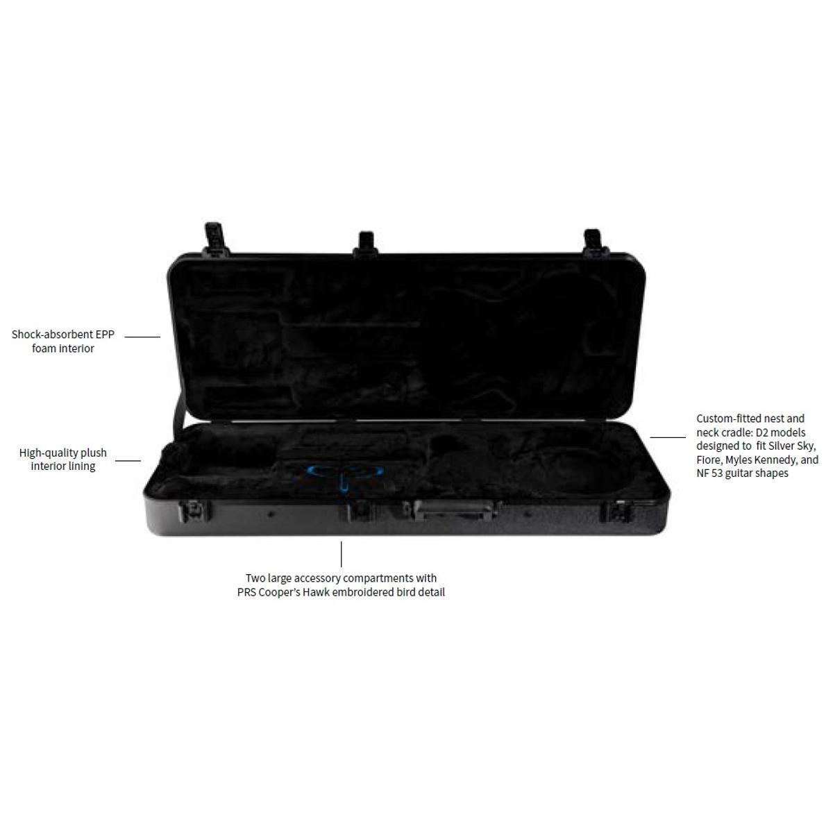 PRS Molded ATA Multi Fit D2 Electric Guitar Hard Case for SS, NF53, SS, MK, Fiore
