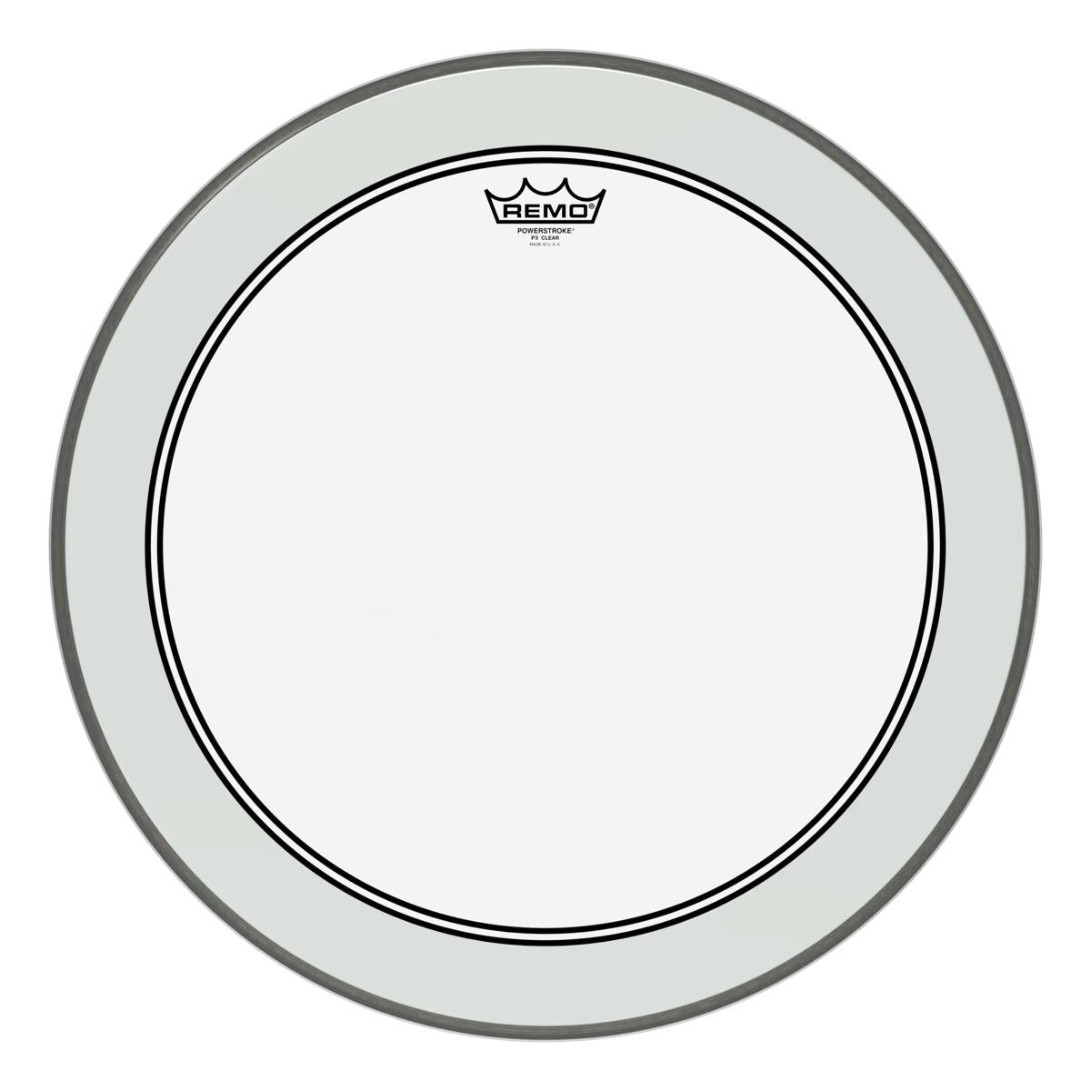 Remo P3-1324-C2 Powerstroke 3 Bass Drum Head Skin 24 Inch Clear 24'' PS3 w/ Falam Patch