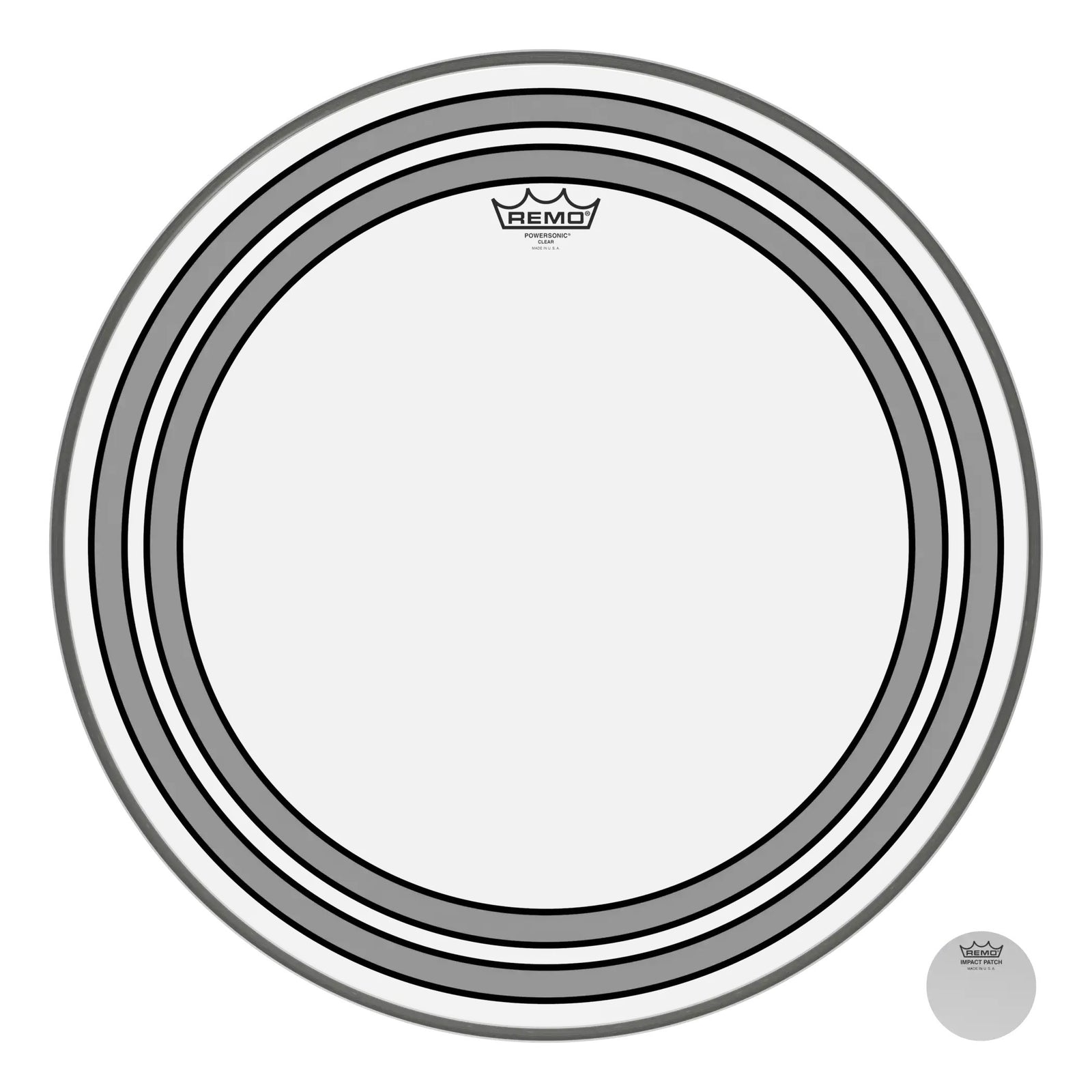 Remo PW-1320-00 Powersonic Bass Drum Head Skin 20 Inch Clear 20"