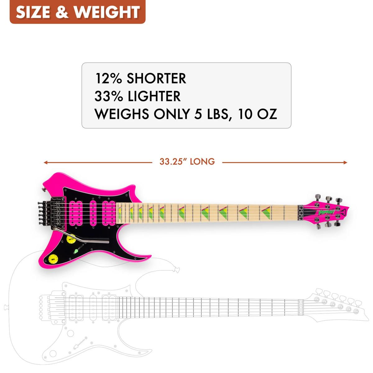 Traveler Guitar Vaibrant 88 Deluxe Electric Guitar Hot Pink w/ Gigbag