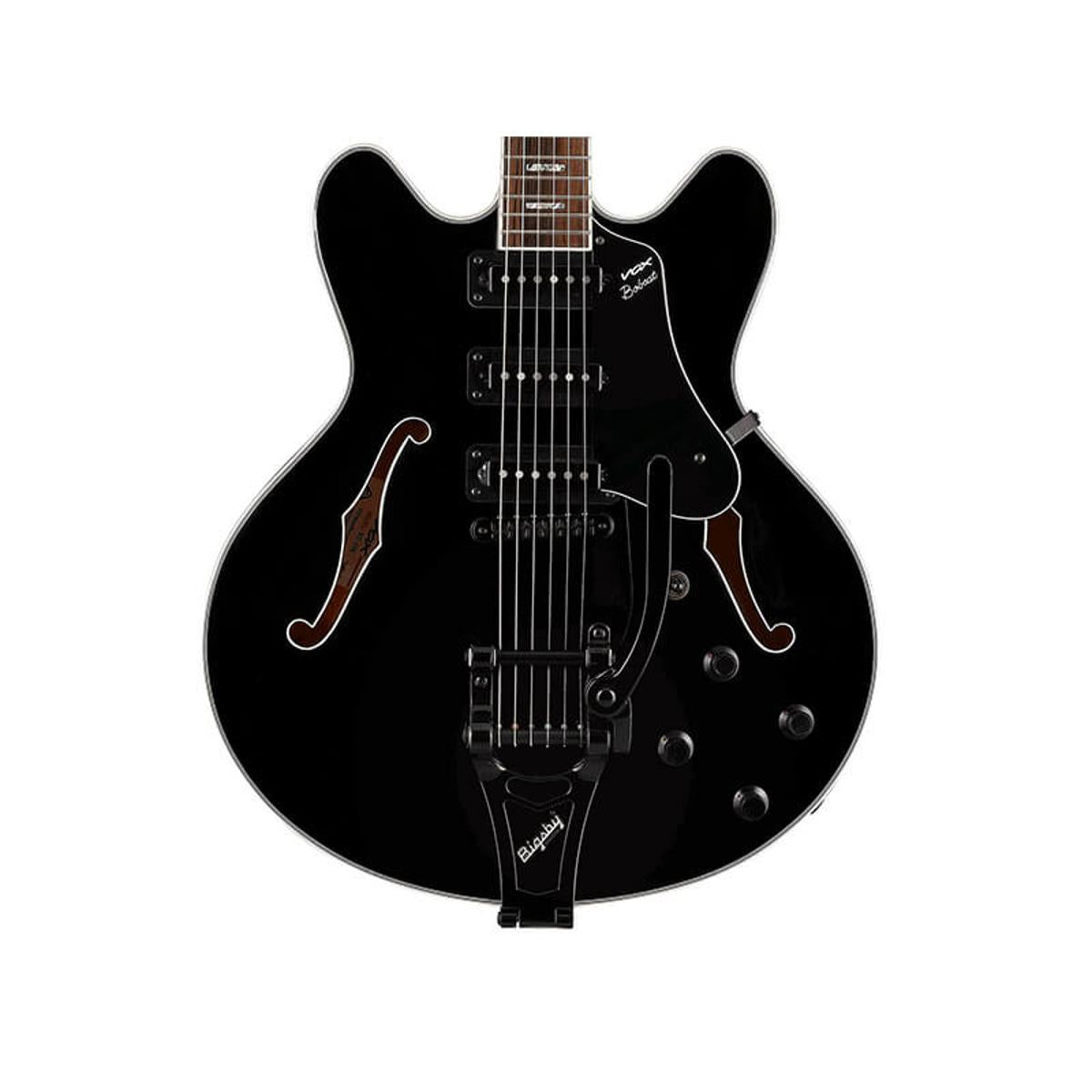 VOX BC-S66-BK Bobcat S66 Semi-Hollow Electric Guitar Black w/ Bigsby & Hardcase