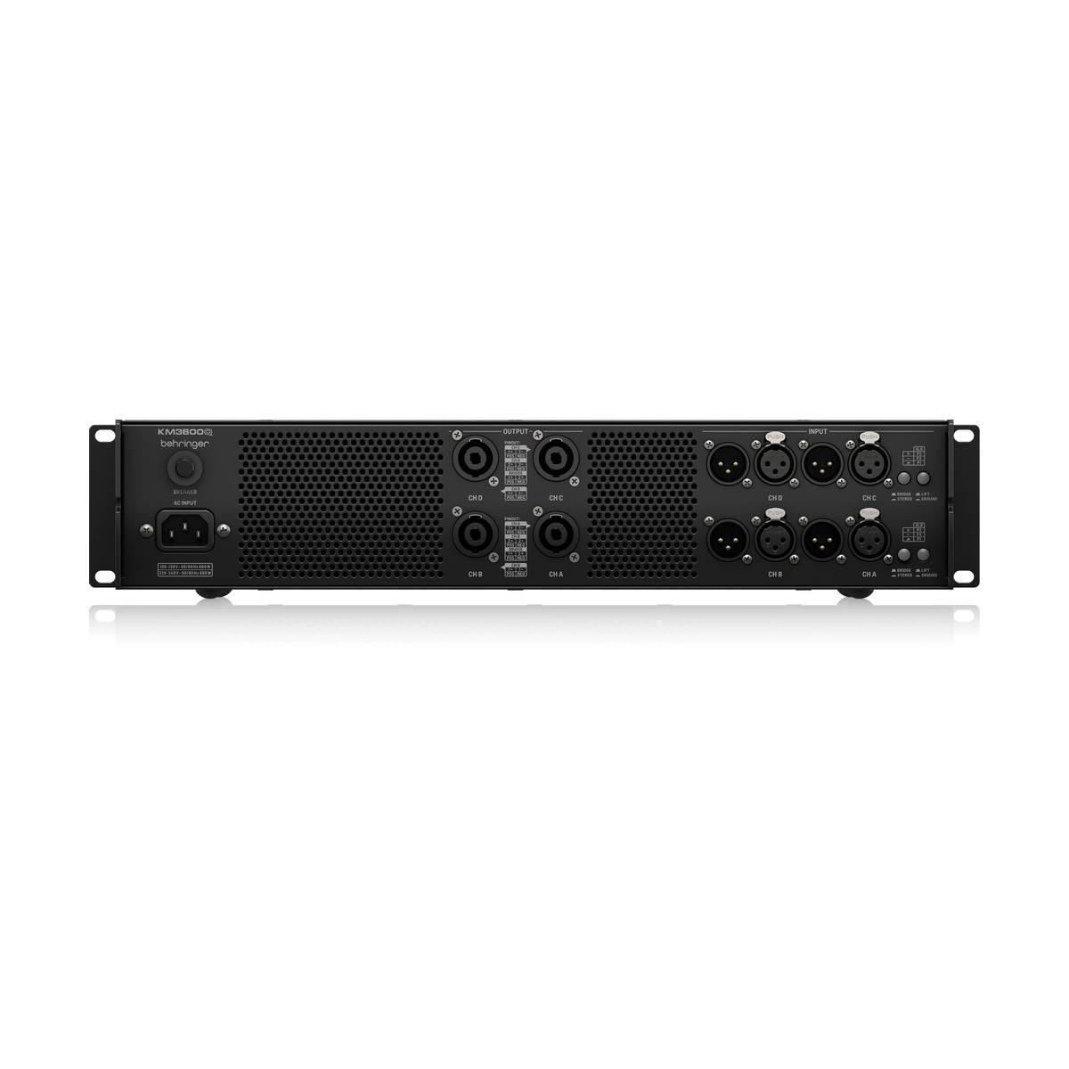 Behringer KM3600Q Professional Power Amplifier 4-Channel 3600w w/ ATR Technology