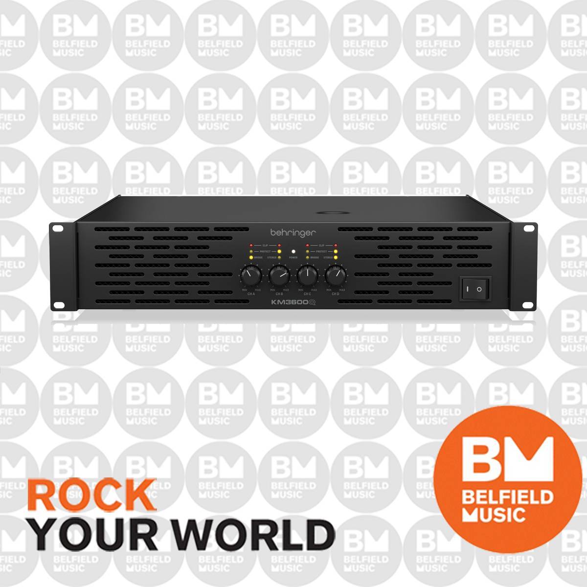 Behringer KM3600Q Professional Power Amplifier 4-Channel 3600w w/ ATR Technology