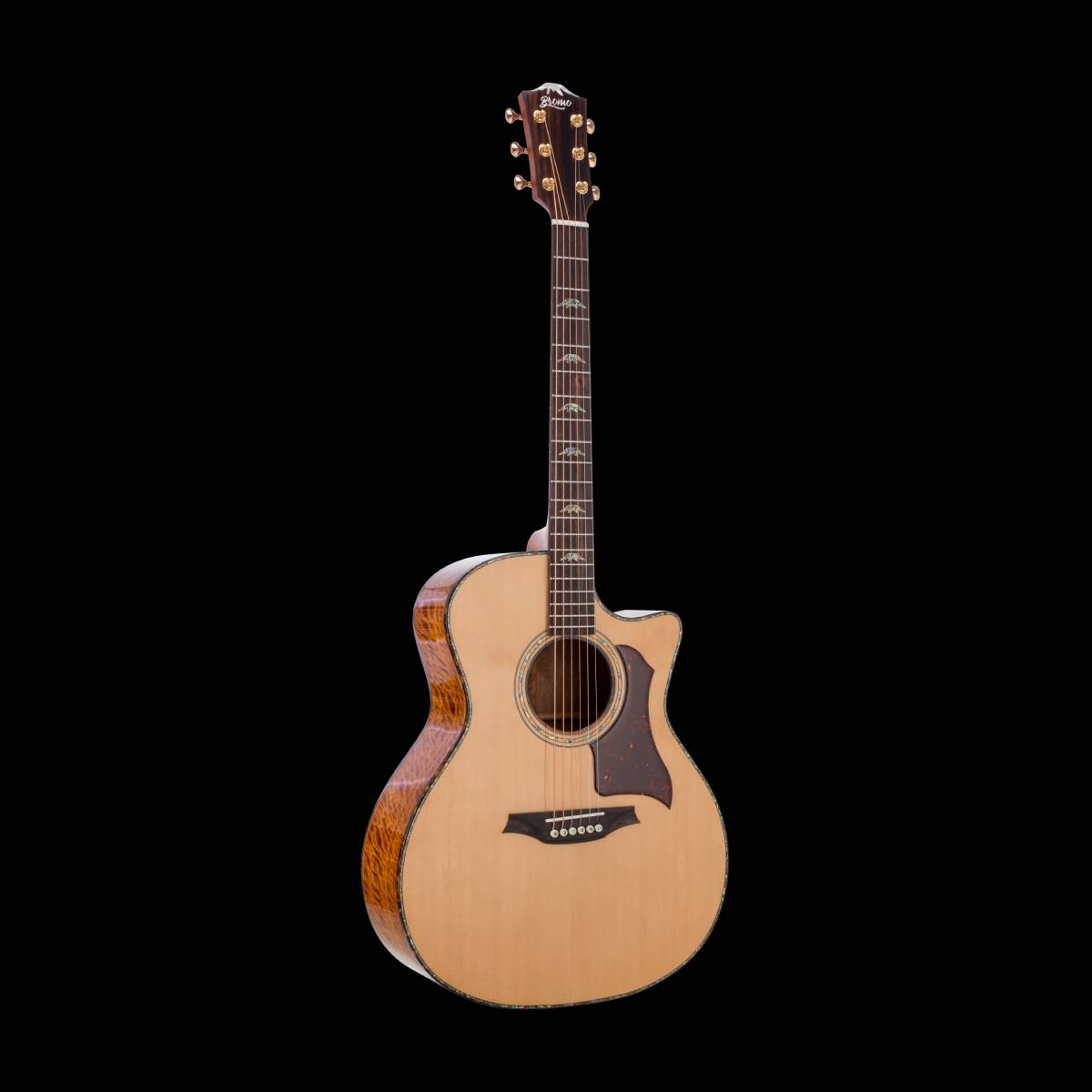 Bromo BAN2CE Denali Series Grand Auditorium Acoustic Guitar w/ Solid Spruce Top & Pickup & Cutaway