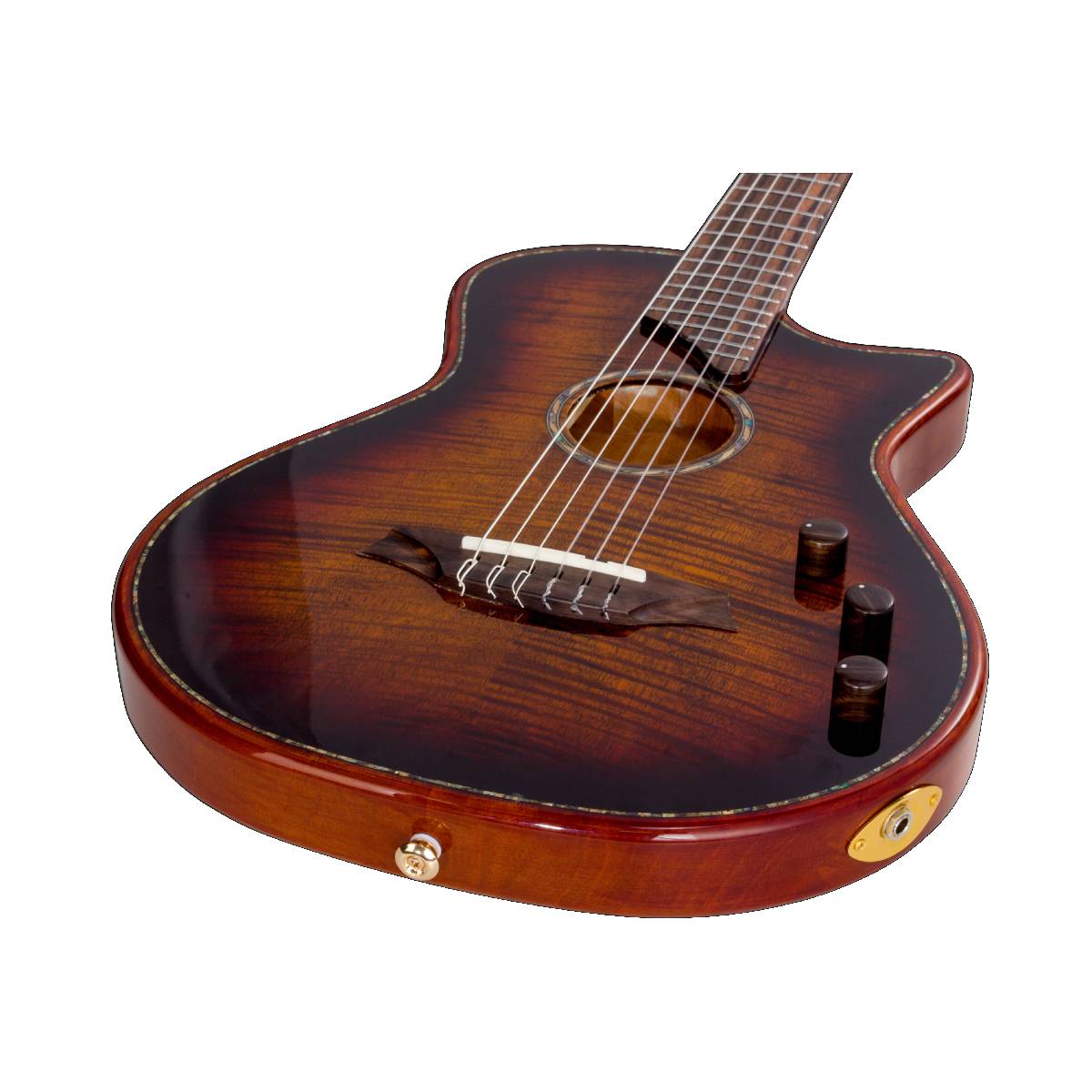 Bromo BEN2C Fusion Craft Series Classical Guitar Nylon All Solid 3-Tone Sunburst w/ Pickup & Cutaway