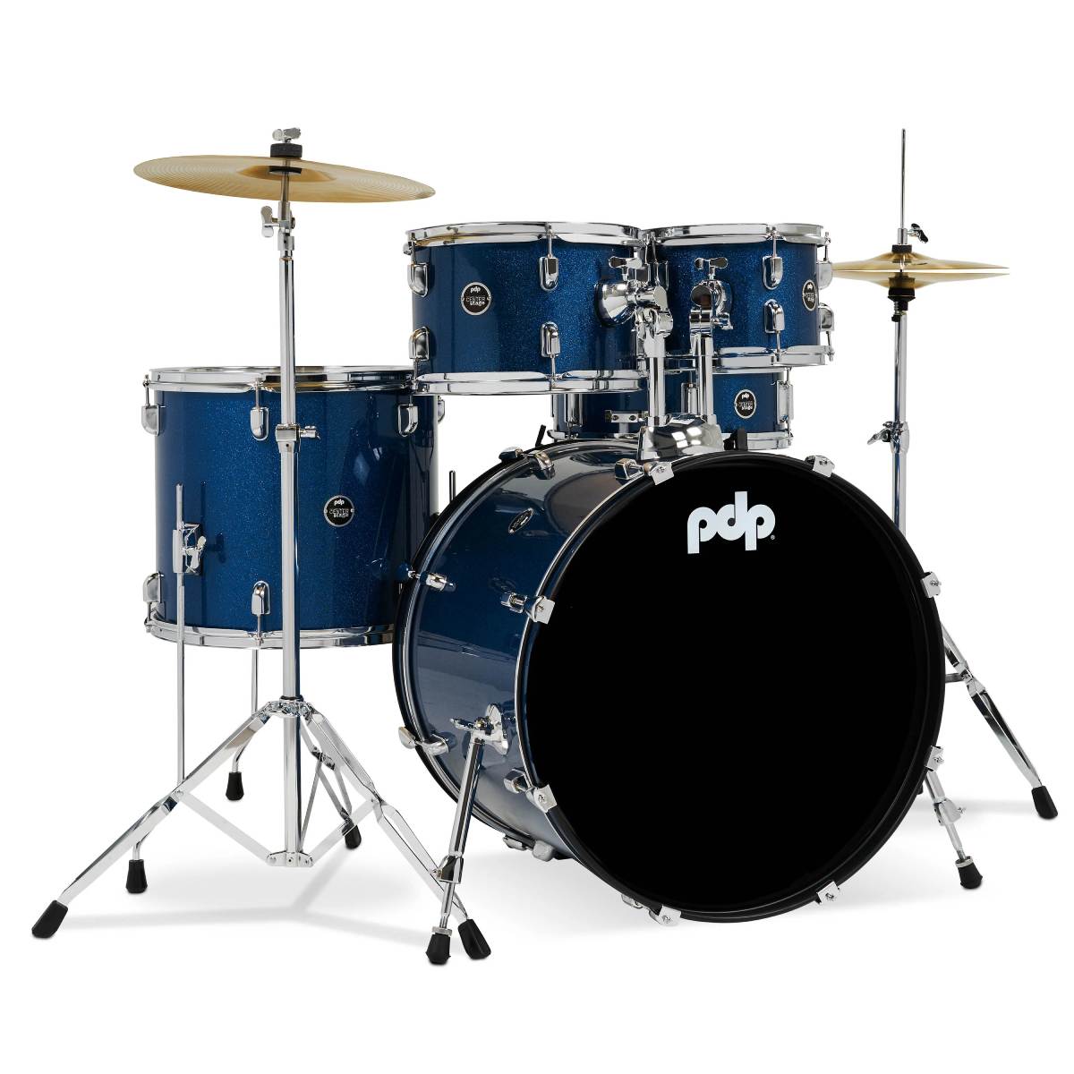 PDP DRUMS CENTREstage Drum Set 5-Piece Kit Royal Blue w/ 22inch Kick - Includes Hardware, Cymbals & Throne
