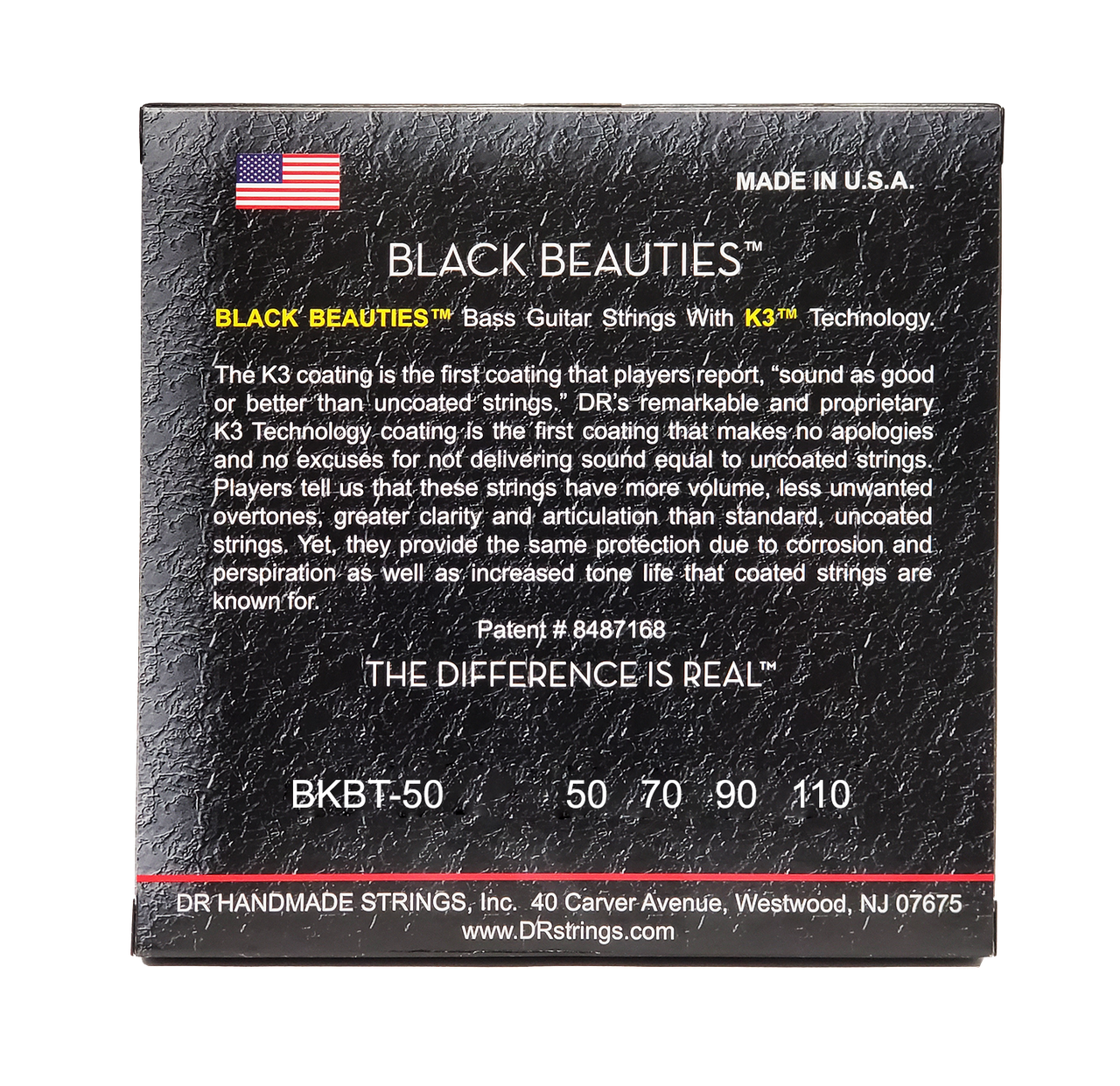 DR BLACK BEAUTIES BKBT-50 Black Colored Bass Guitar Strings: Heavy 50-110 Tapered