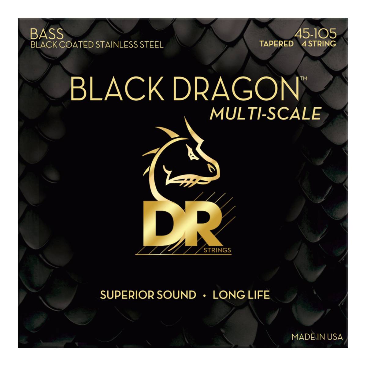 DR Black Dragon Multi-Scale Bass Guitar Strings Medium 45-105
