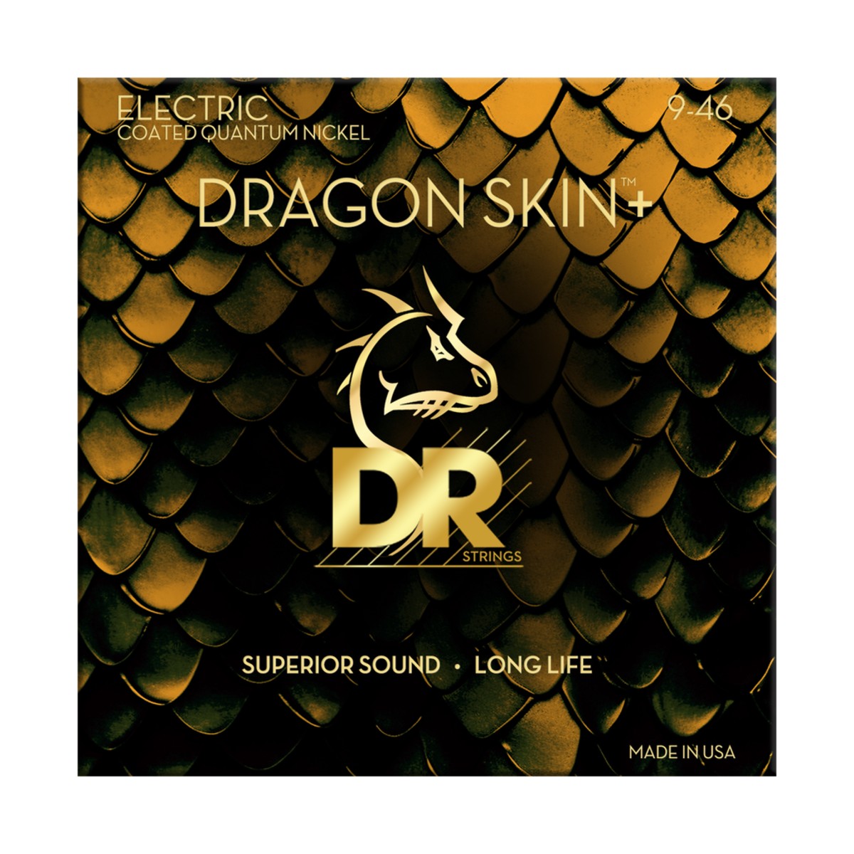 DR Dragon Skin+ DEQ-9/46 Electric Guitar Strings: 9-46