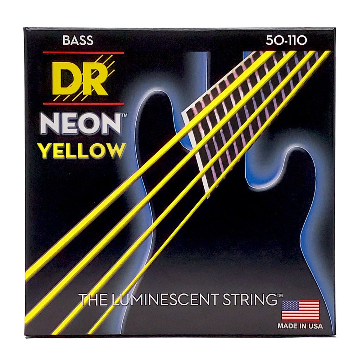 DR HI-DEF NEON NYB-50 Yellow Colored Bass Guitar Strings: Heavy 50-110