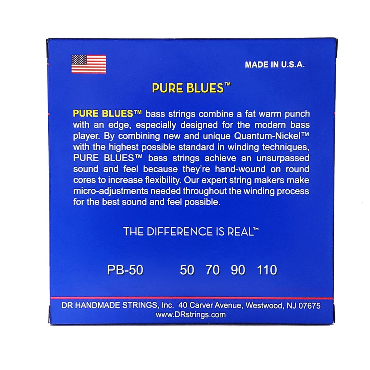 DR PURE BLUES PB-50 Quantum Nickel Bass Guitar Strings: Heavy 50-110