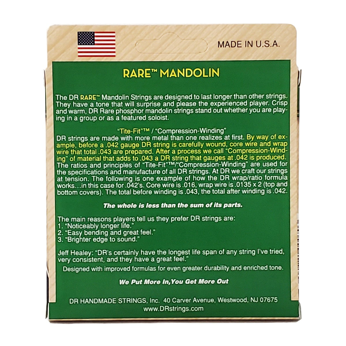 DR Rare MD-11 Phosphor Bronze Mandolin Strings: Medium 11-40