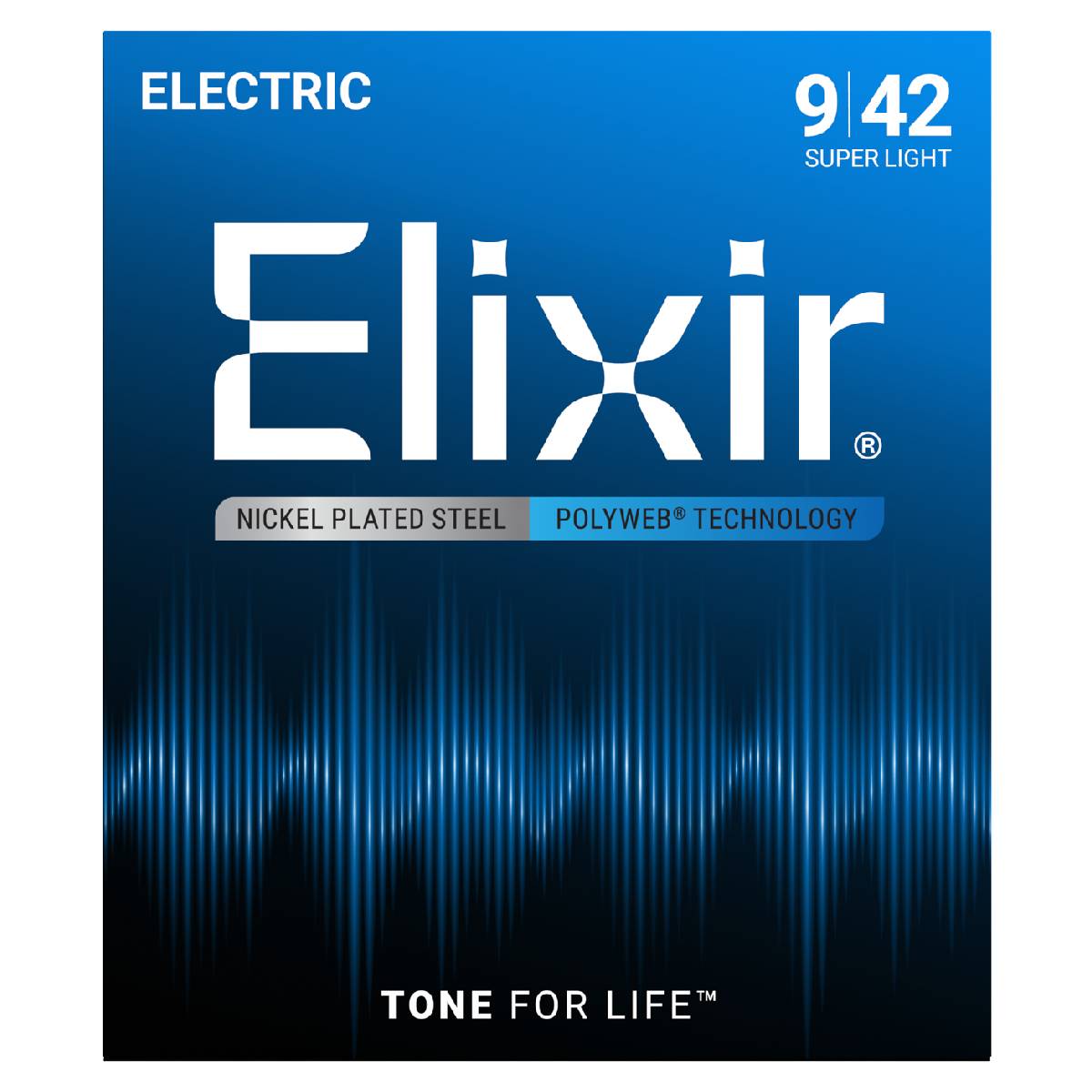 Elixir 12000 Electric Guitar Strings Polyweb Coated - Super Light 9-42