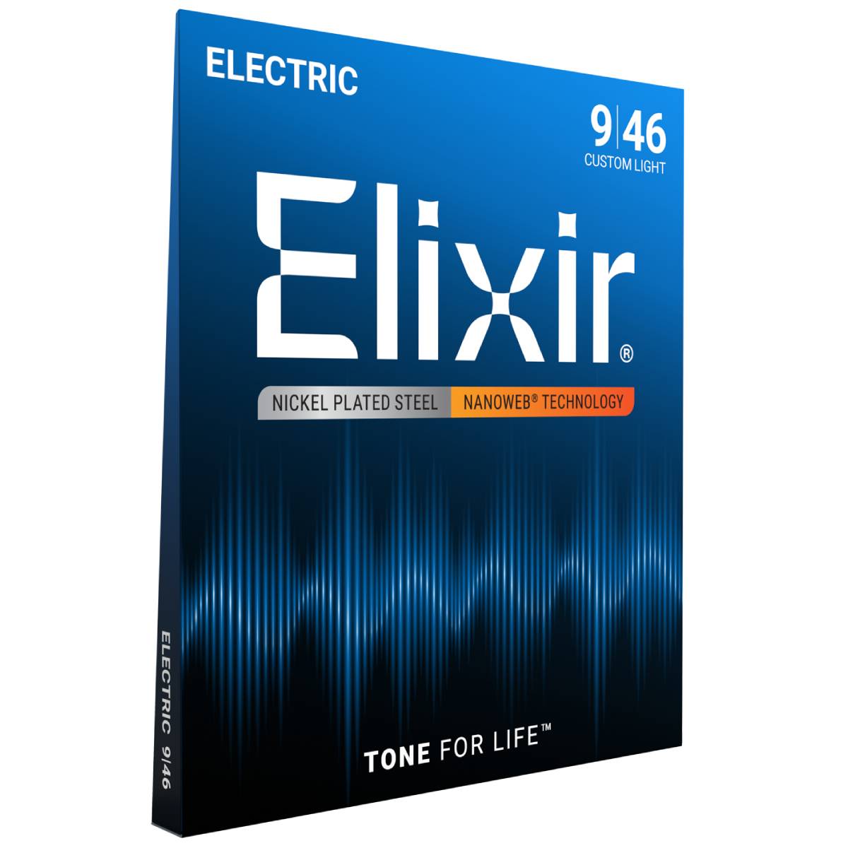 Elixir 12027 Electric Guitar Strings Nanoweb Coated - Custom Light 9-46