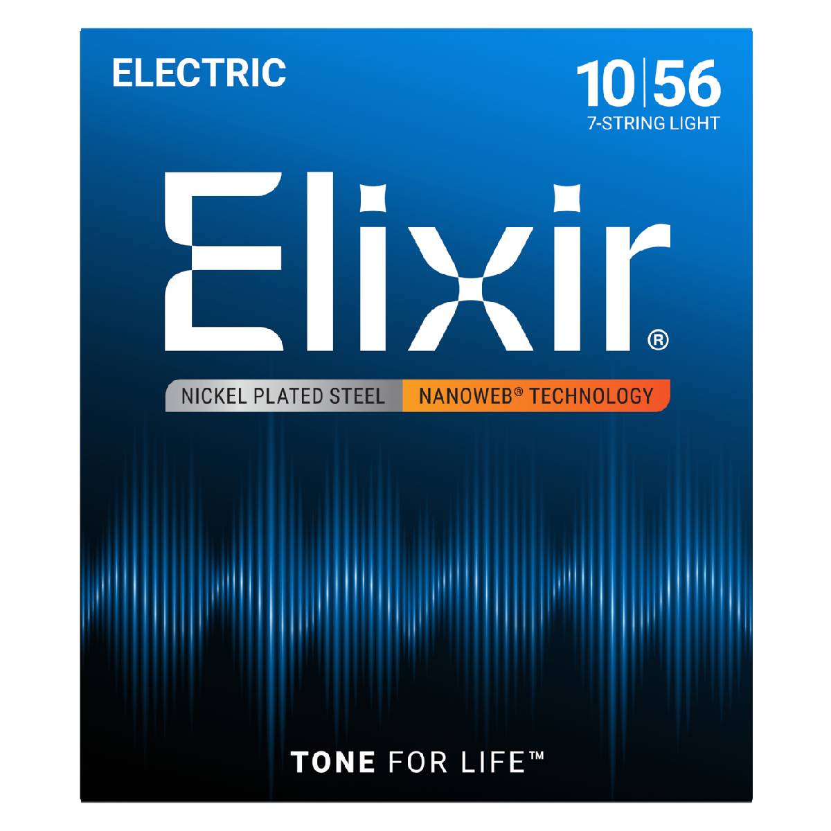 Elixir 12057 Electric Guitar Strings 7-String Nanoweb Coated - Light 10-56