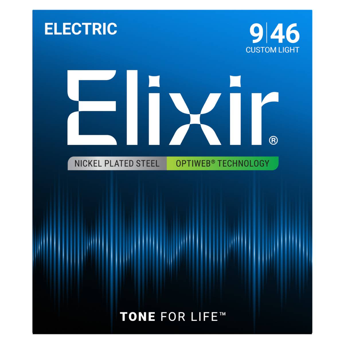 Elixir 19027 Electric Guitar Strings Optiweb Coated - Custom Light 9-46